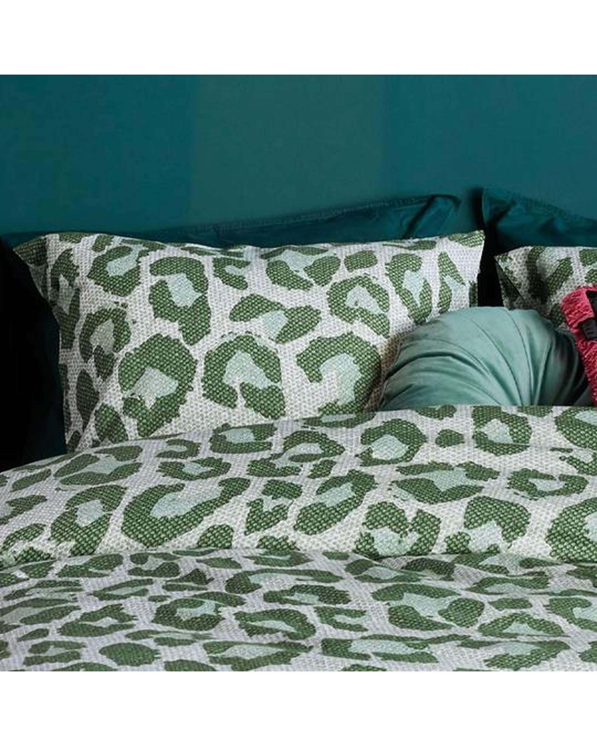 Bedding House Cotton Percale Fabrice Green Quilt Cover Set Bedding House