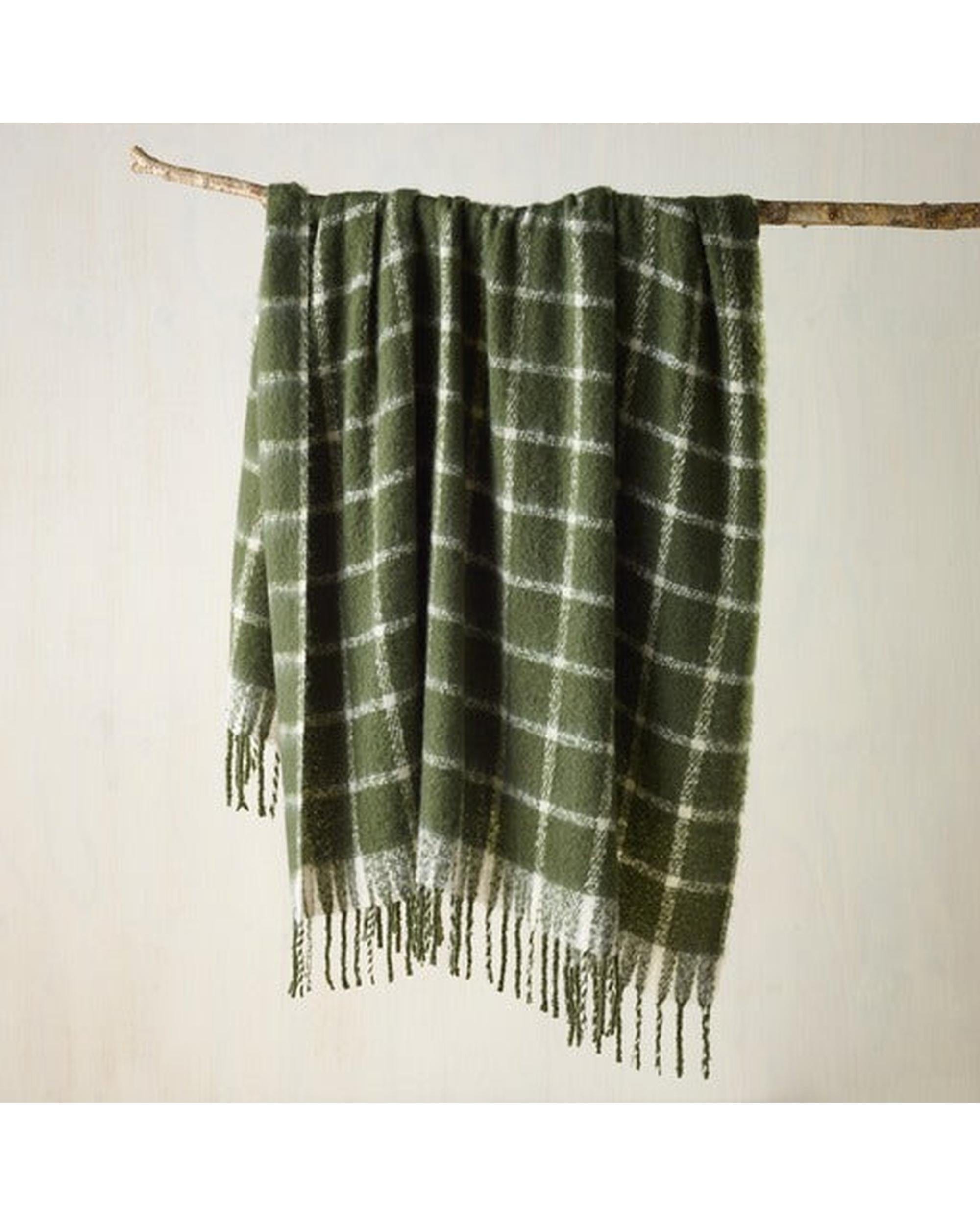 Bianca Bedding Blanket Bianca Australian Maldon Throw Rug Faux Mohair Forest Green