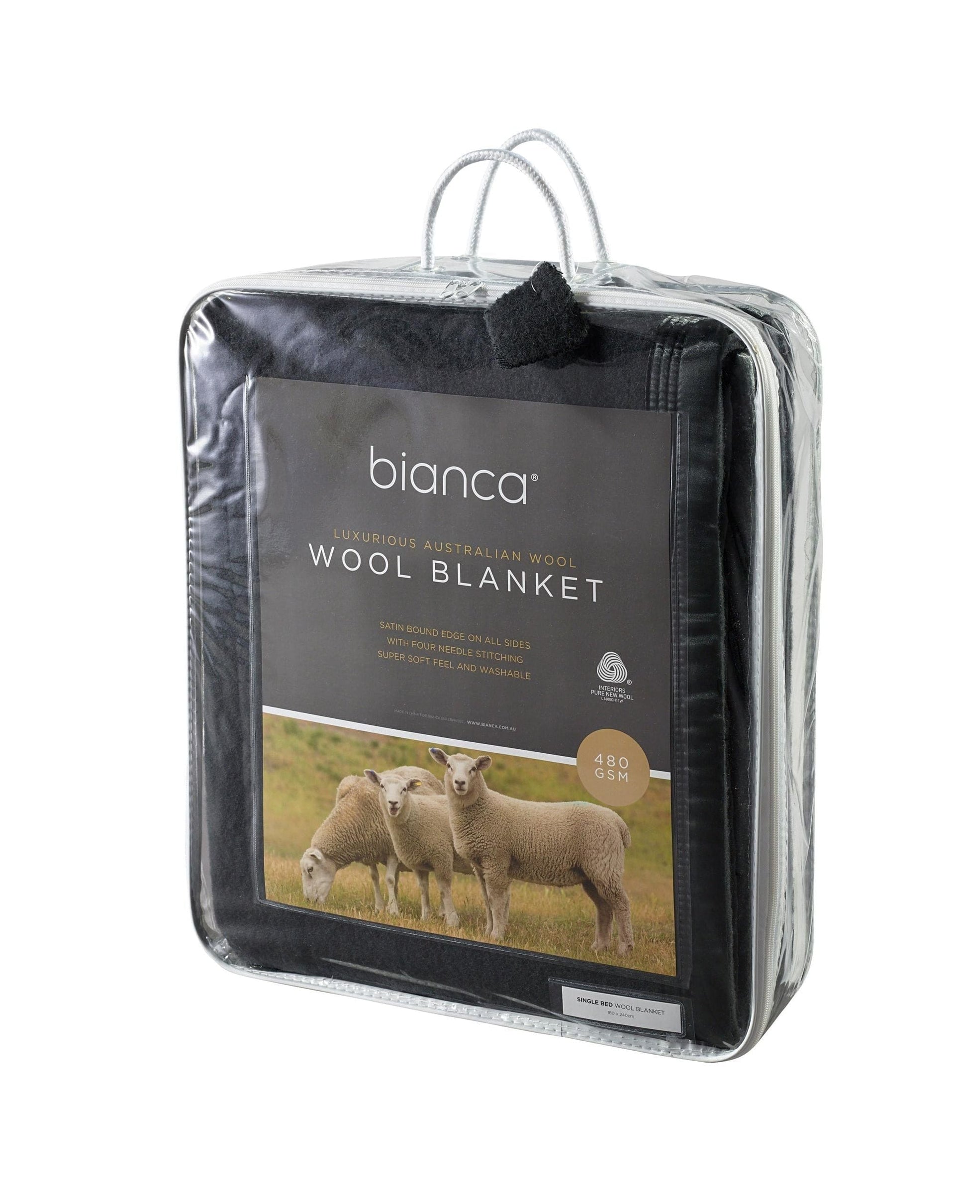 Bianca Bedding Blanket Bianca Australian Wool Blanket - Charcoal