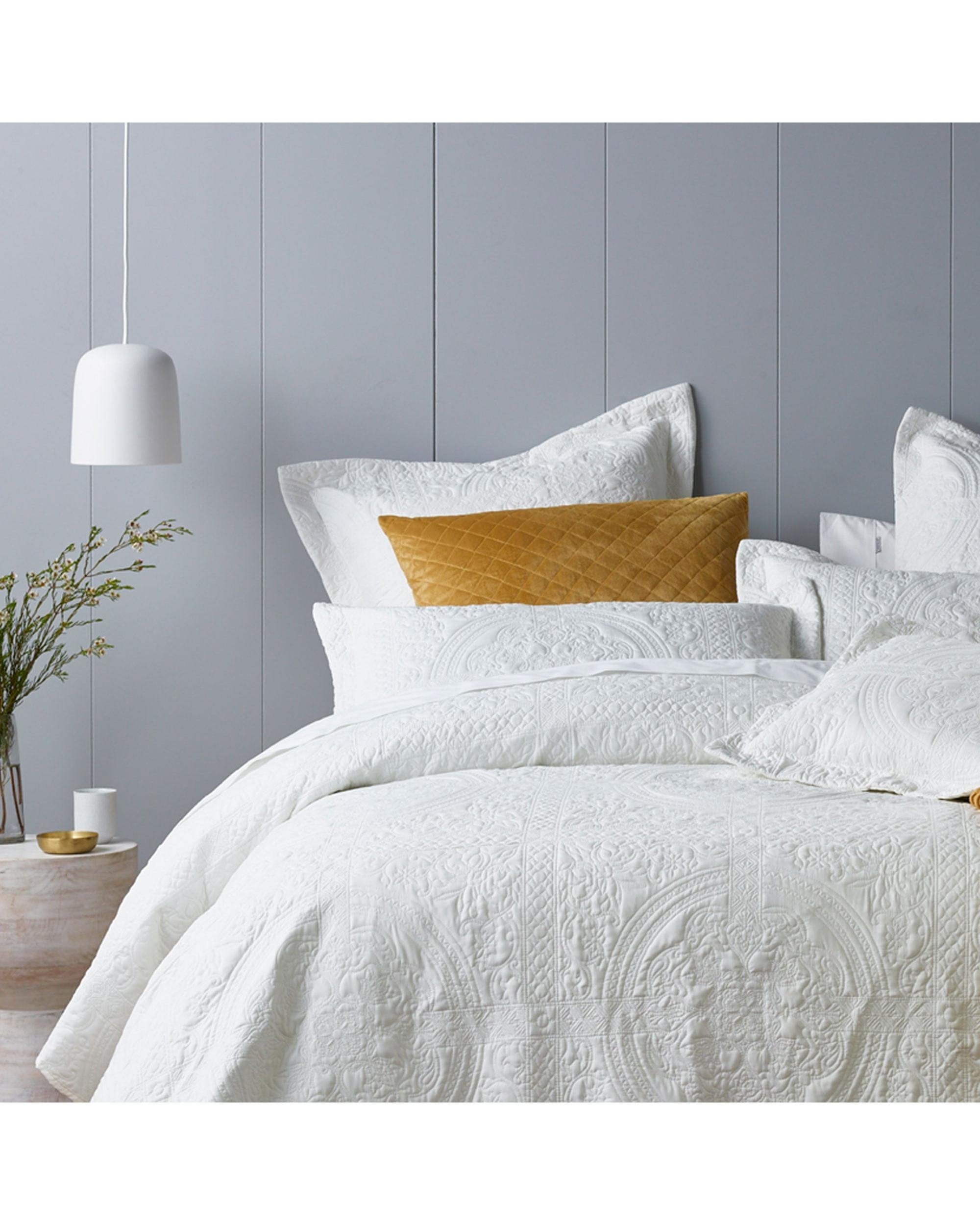 Bianca Bedding Comforter Bianca Bedding ANNORA BEDSPREAD SET WHITE