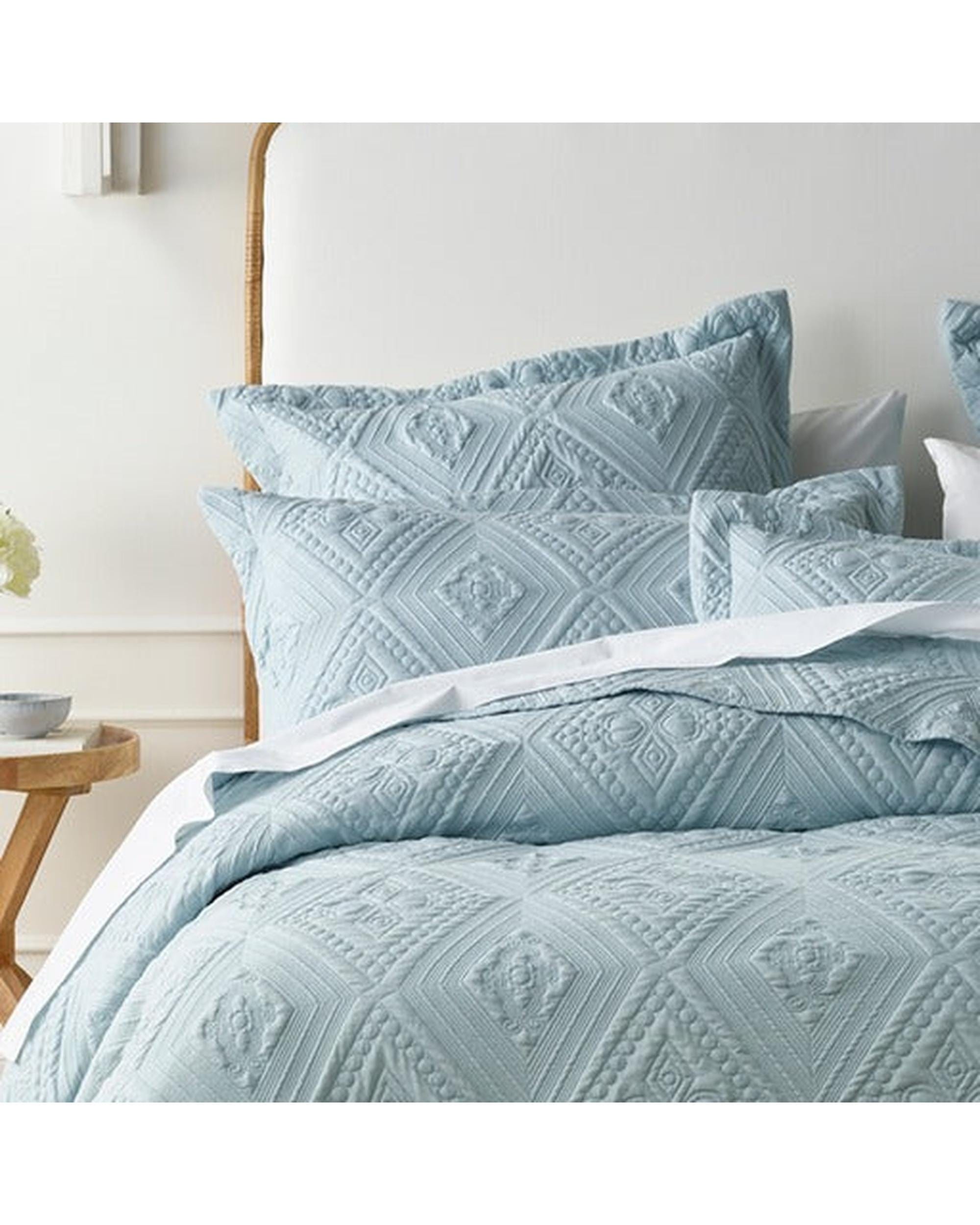 Bianca Bedding Comforter Bianca Bedding Aspen Sky Blue Polyester Bedspread Set
