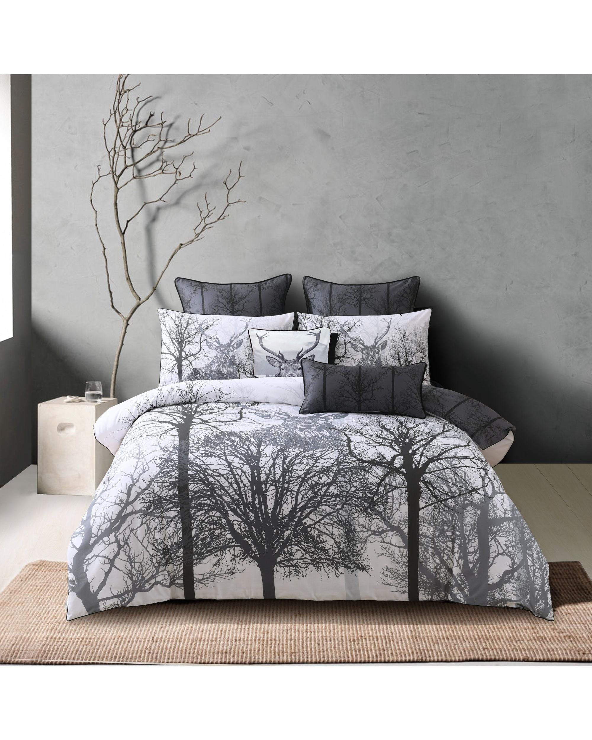 Bianca Bedding Quilt Cover Bianca Bedding BUCK QUILT COVER SET GREY
