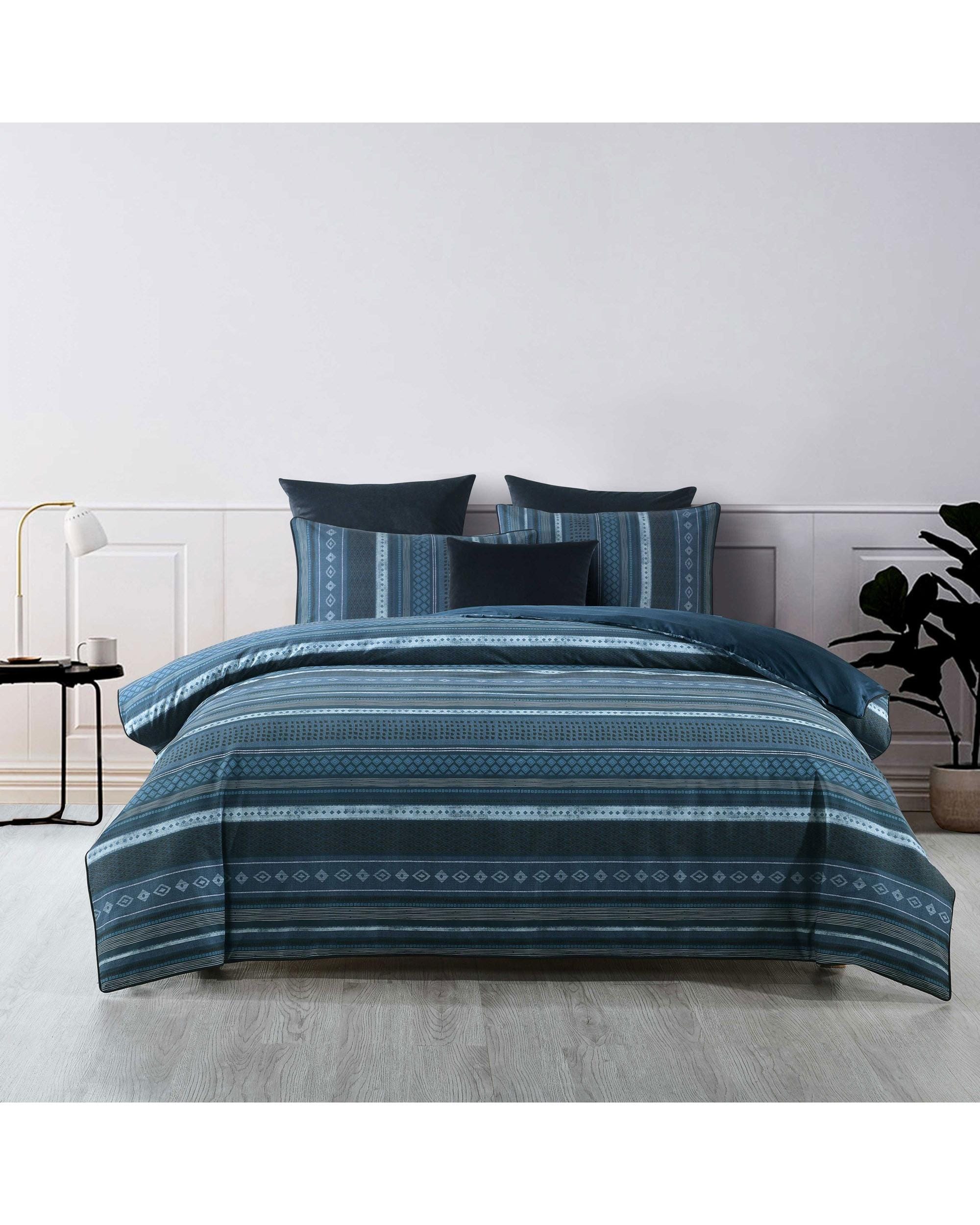 Bianca Bedding Quilt Cover Bianca Bedding COMO QUILT COVER SET TEAL