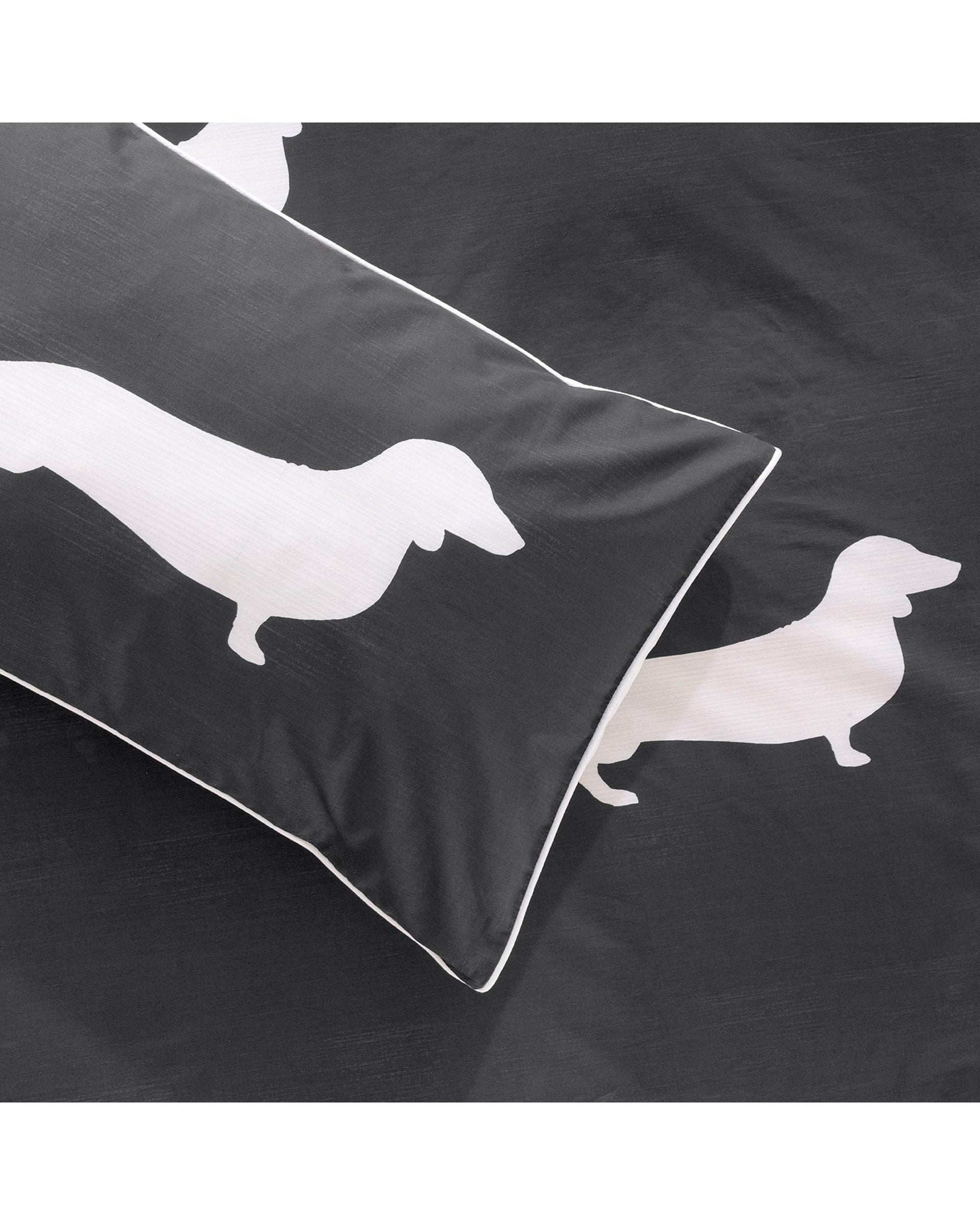 Bianca Bedding Quilt Cover Bianca Bedding DACHSHUND QUILT COVER SET CHARCOAL