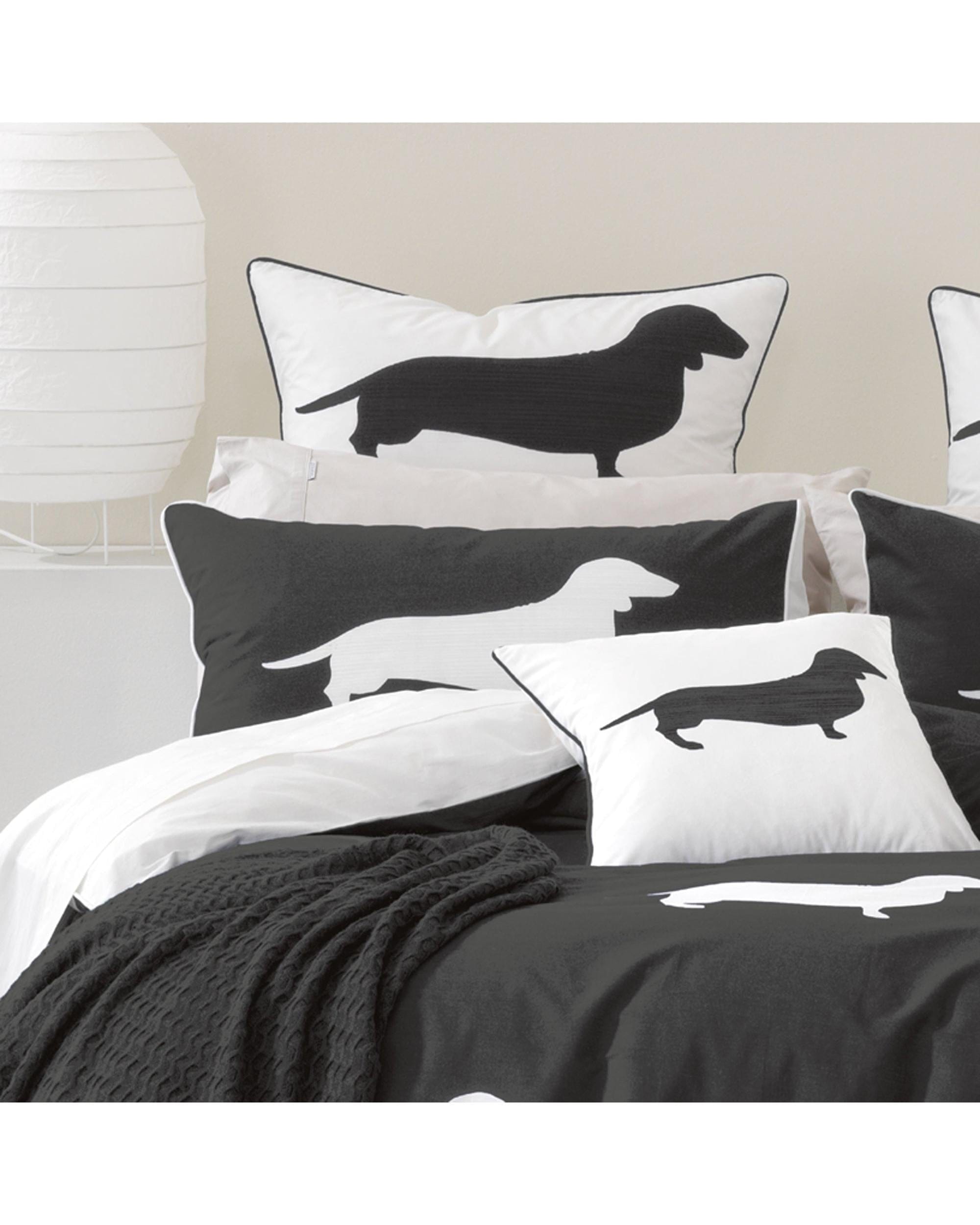 Bianca Bedding Quilt Cover Bianca Bedding DACHSHUND QUILT COVER SET CHARCOAL