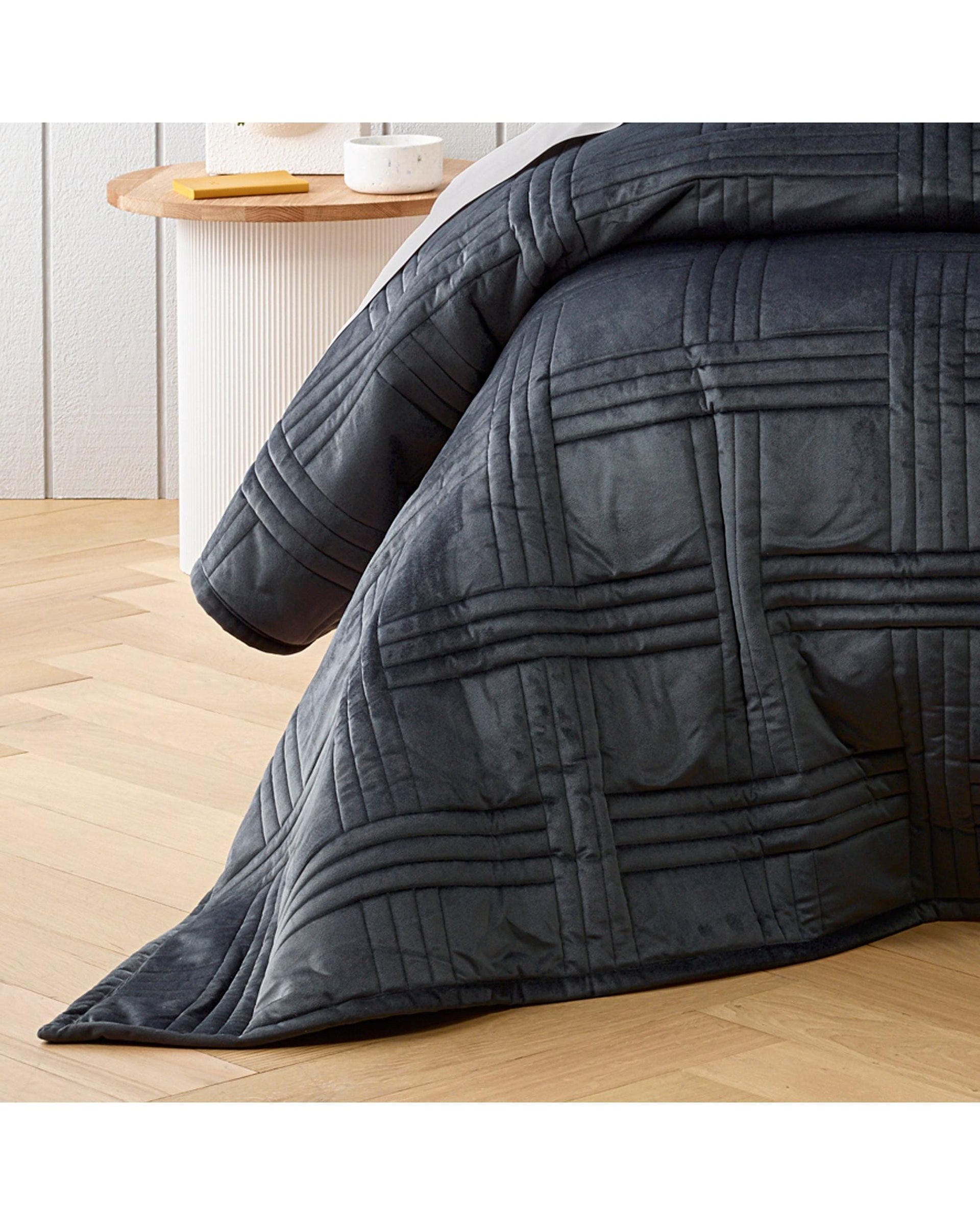 Bianca Bedding Coverlet Bianca Bedding DAYTON COVERLET SET CHARCOAL