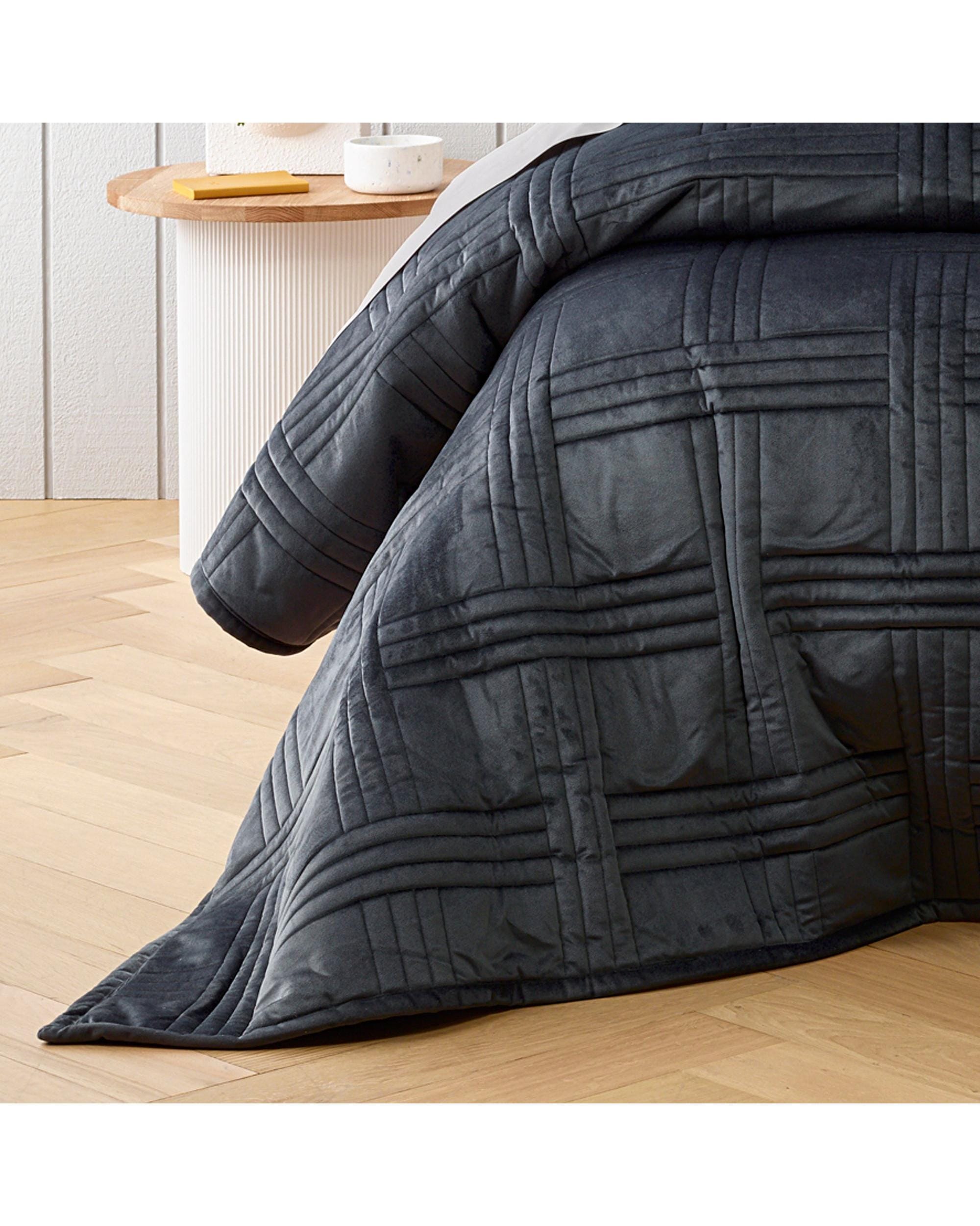Bianca Bedding Coverlet Bianca Bedding DAYTON COVERLET SET CHARCOAL