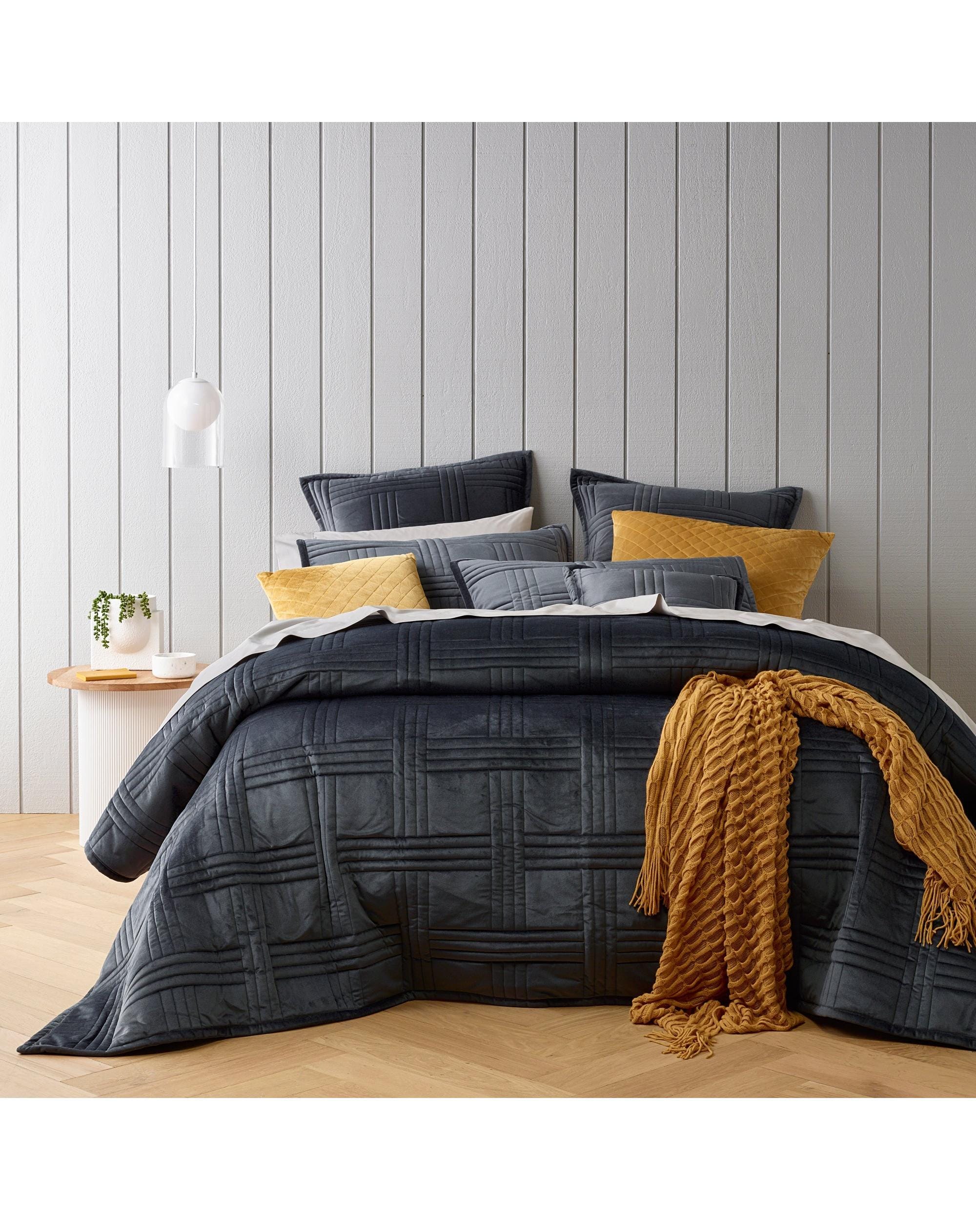 Bianca Bedding Coverlet Bianca Bedding DAYTON COVERLET SET CHARCOAL