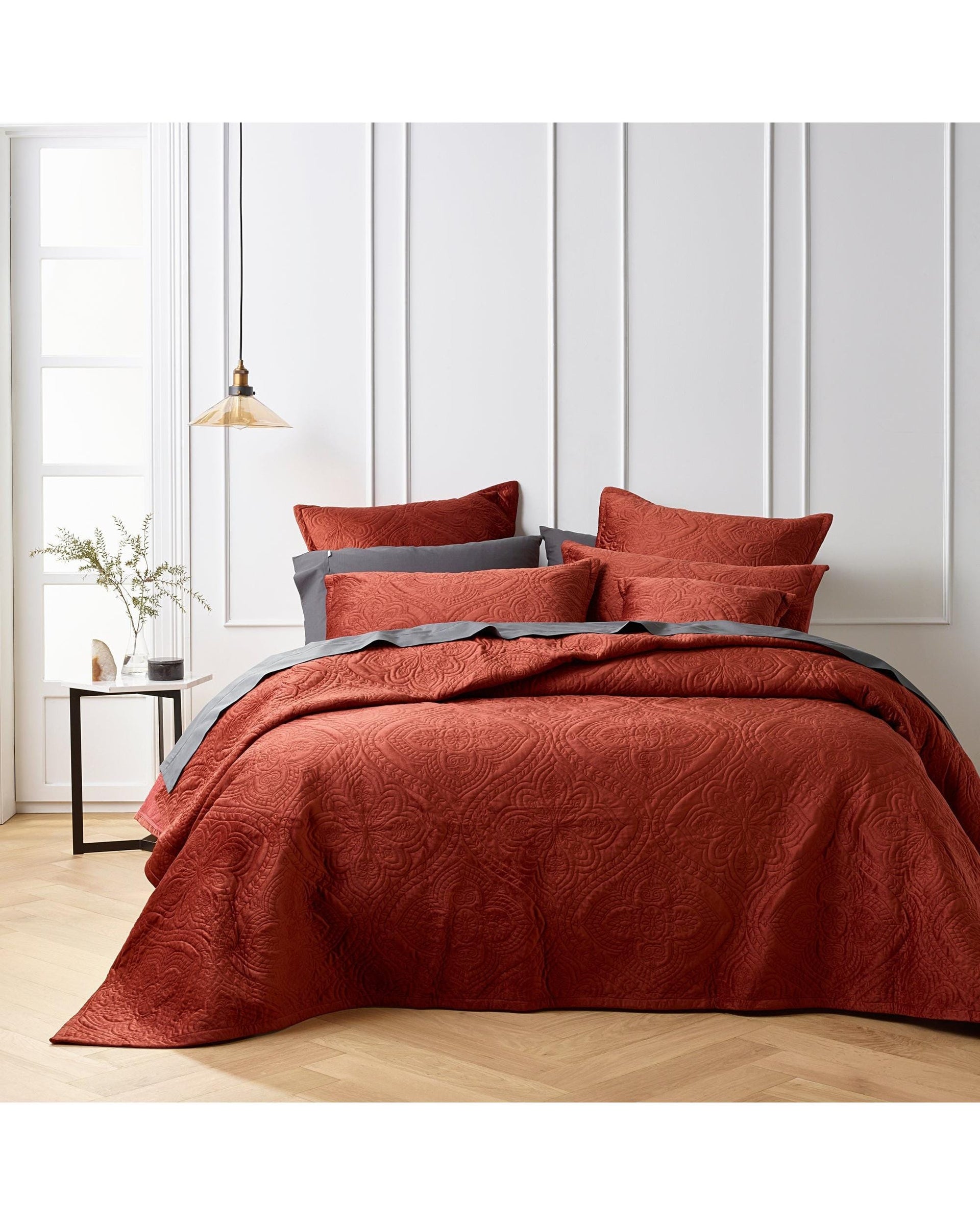 Bianca Bedding Coverlet Bianca Bedding DYNASTY COVERLET SET TERRACOTTA