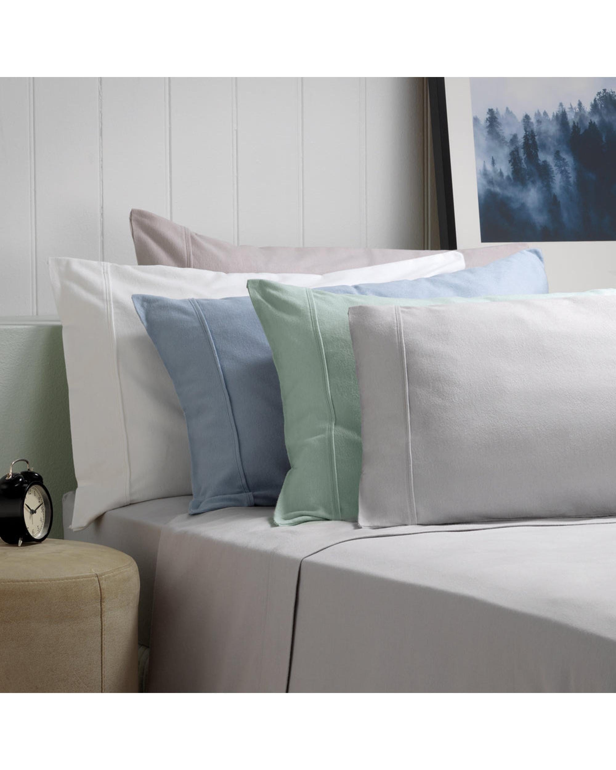 Bianca Bedding Bed Sheets Bianca Bedding Fletcher 170gsm Cotton Twill Flannelette - Sage