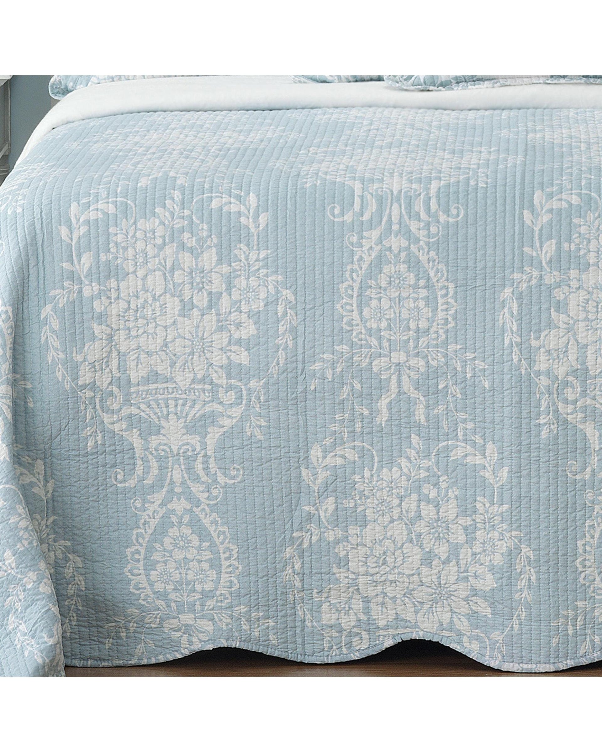 Bianca Bedding Comforter Bianca Bedding FLORENCE BEDSPREAD SET BLUE