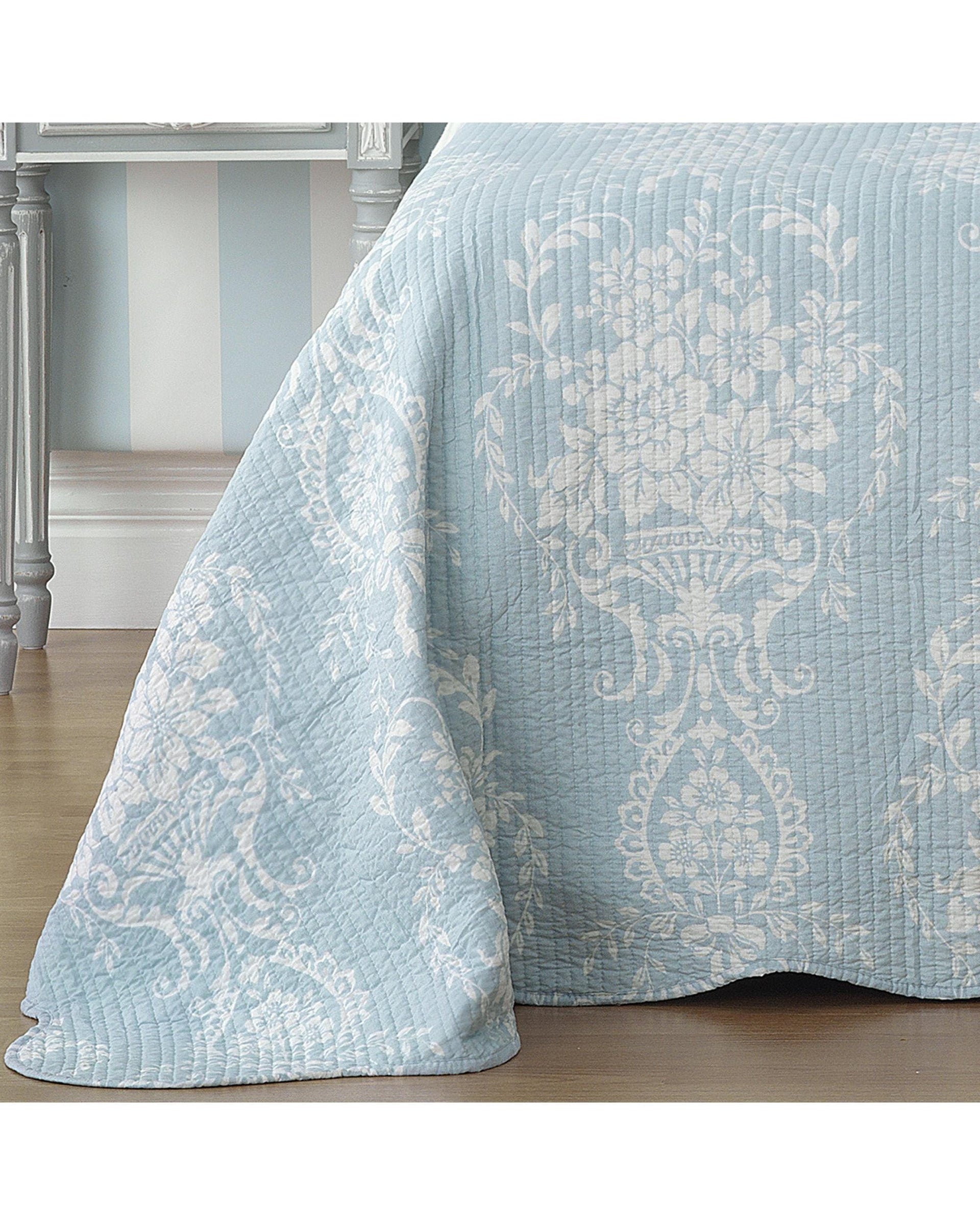 Bianca Bedding Comforter Bianca Bedding FLORENCE BEDSPREAD SET BLUE