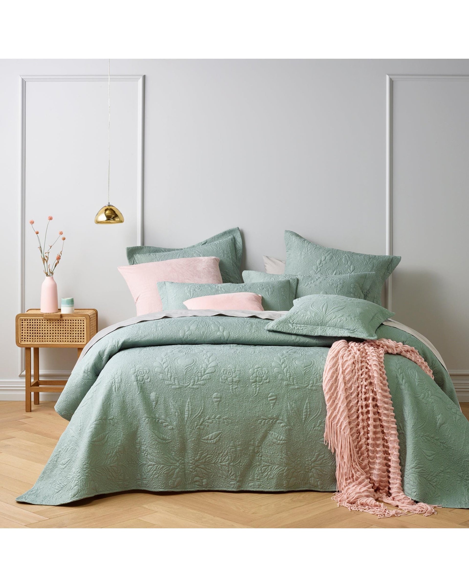 Bianca Bedding Comforter Bianca Bedding FLORIDA BEDSPREAD SET SAGE