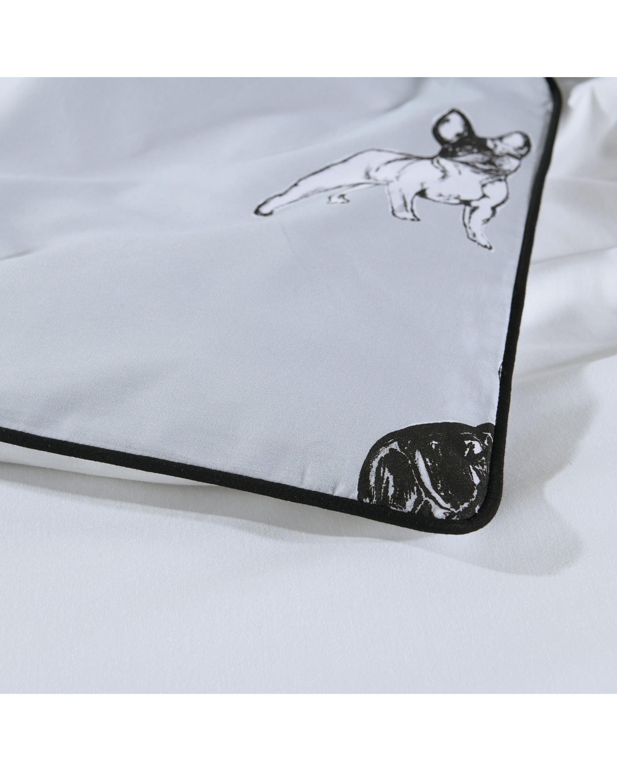 Bianca Bedding Quilt Cover Bianca Bedding FRENCH BULLDOG QUILT COVER SET SILVER