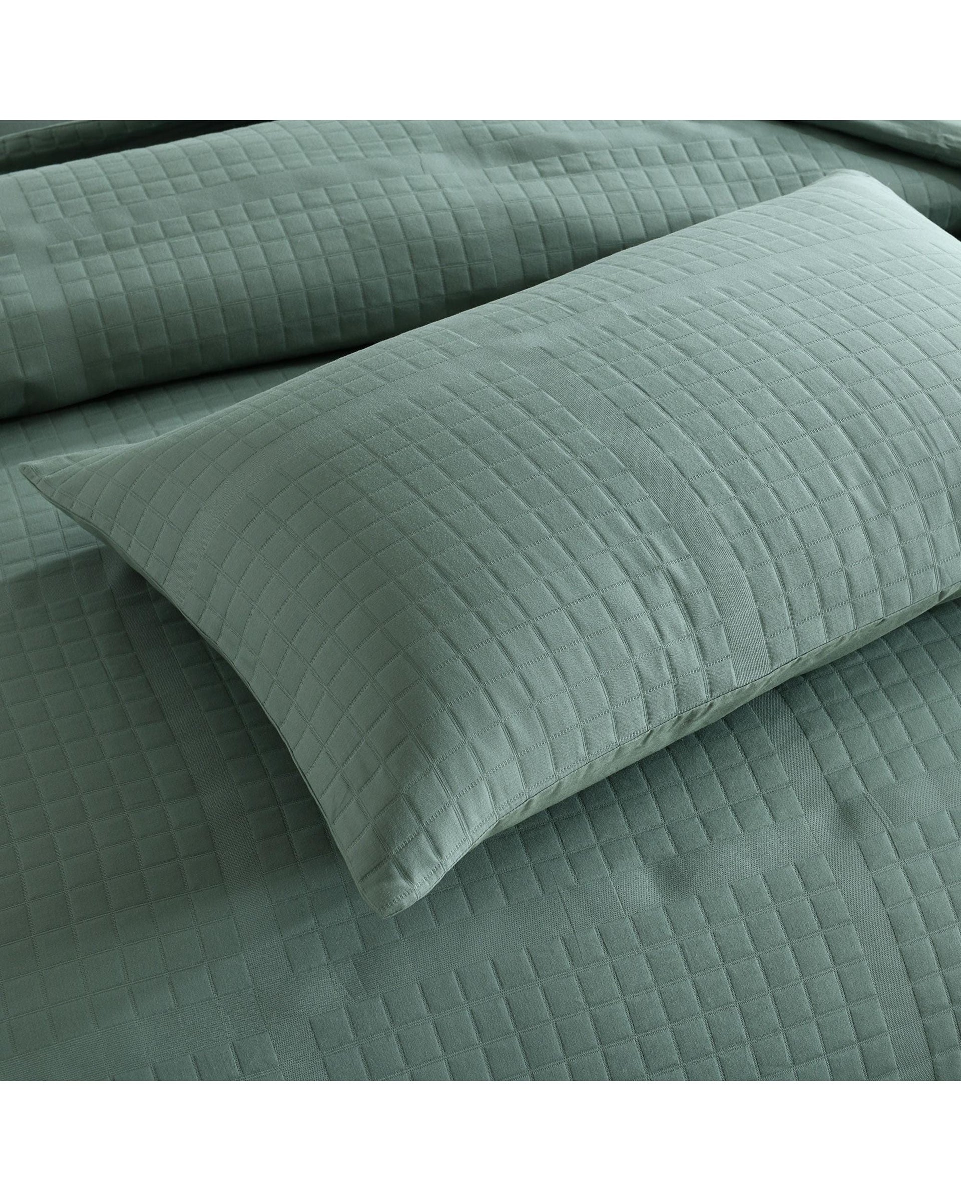 Bianca Bedding Quilt Cover Bianca Bedding JASPER QUILT COVER SET GREEN