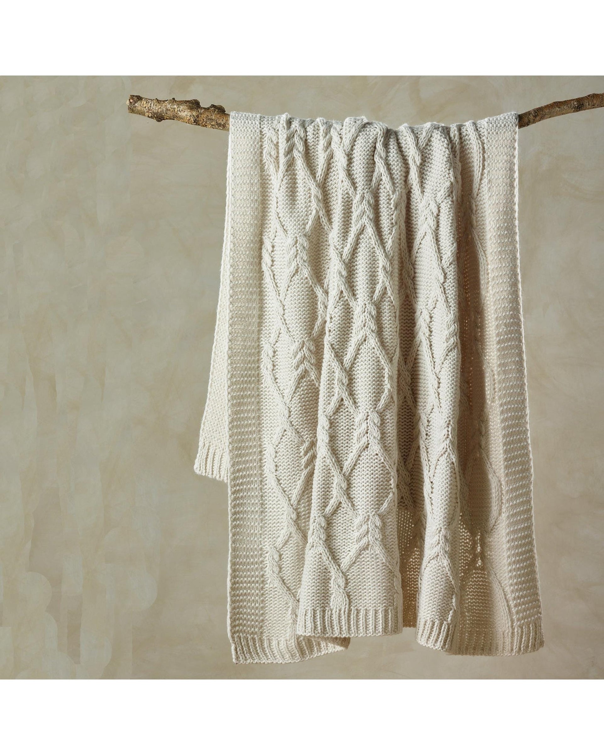 Bianca Bedding Blanket Bianca Bedding JOHNSON THROW RUG CREAM