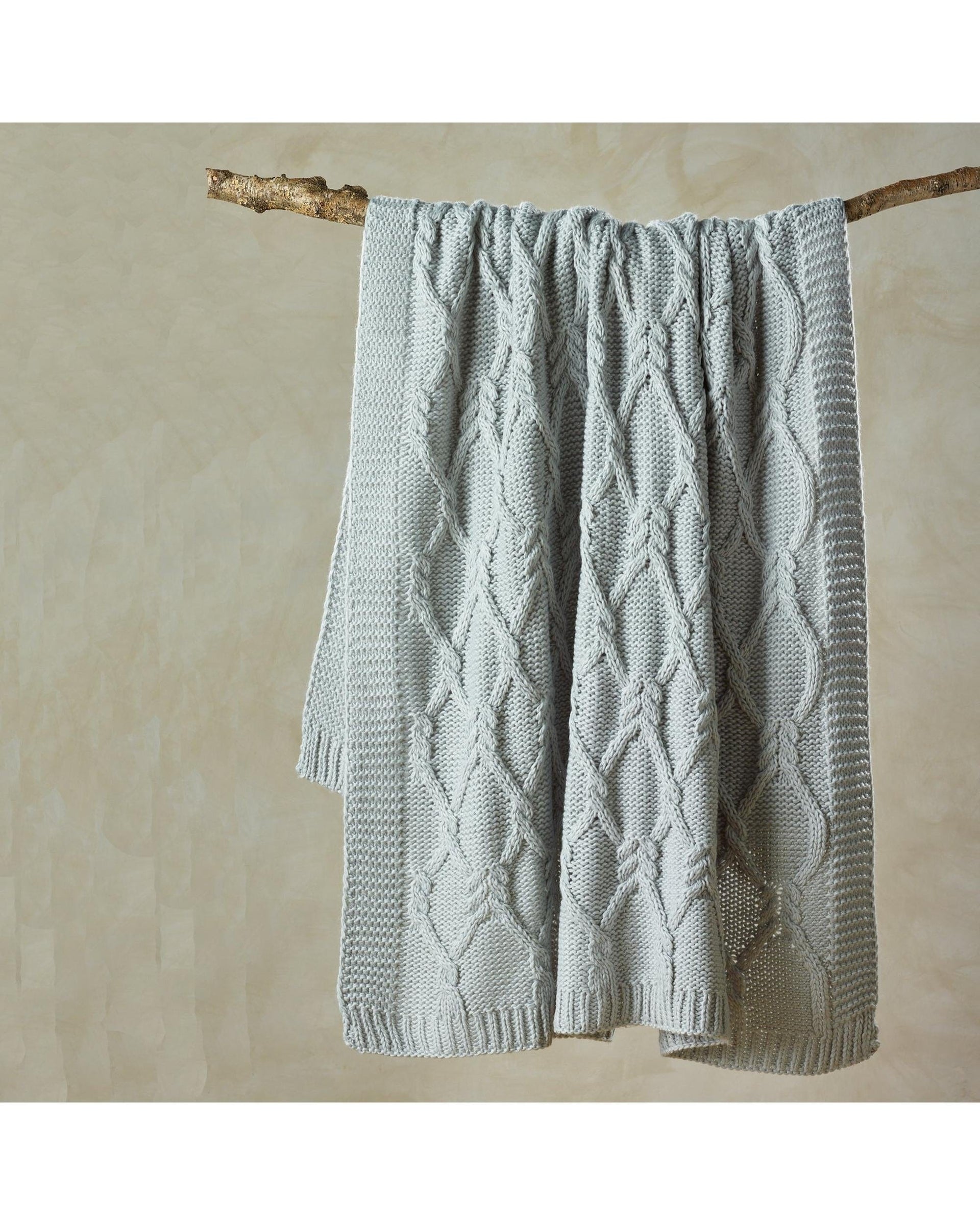 Bianca Bedding Blanket Bianca Bedding JOHNSON THROW RUG SILVER