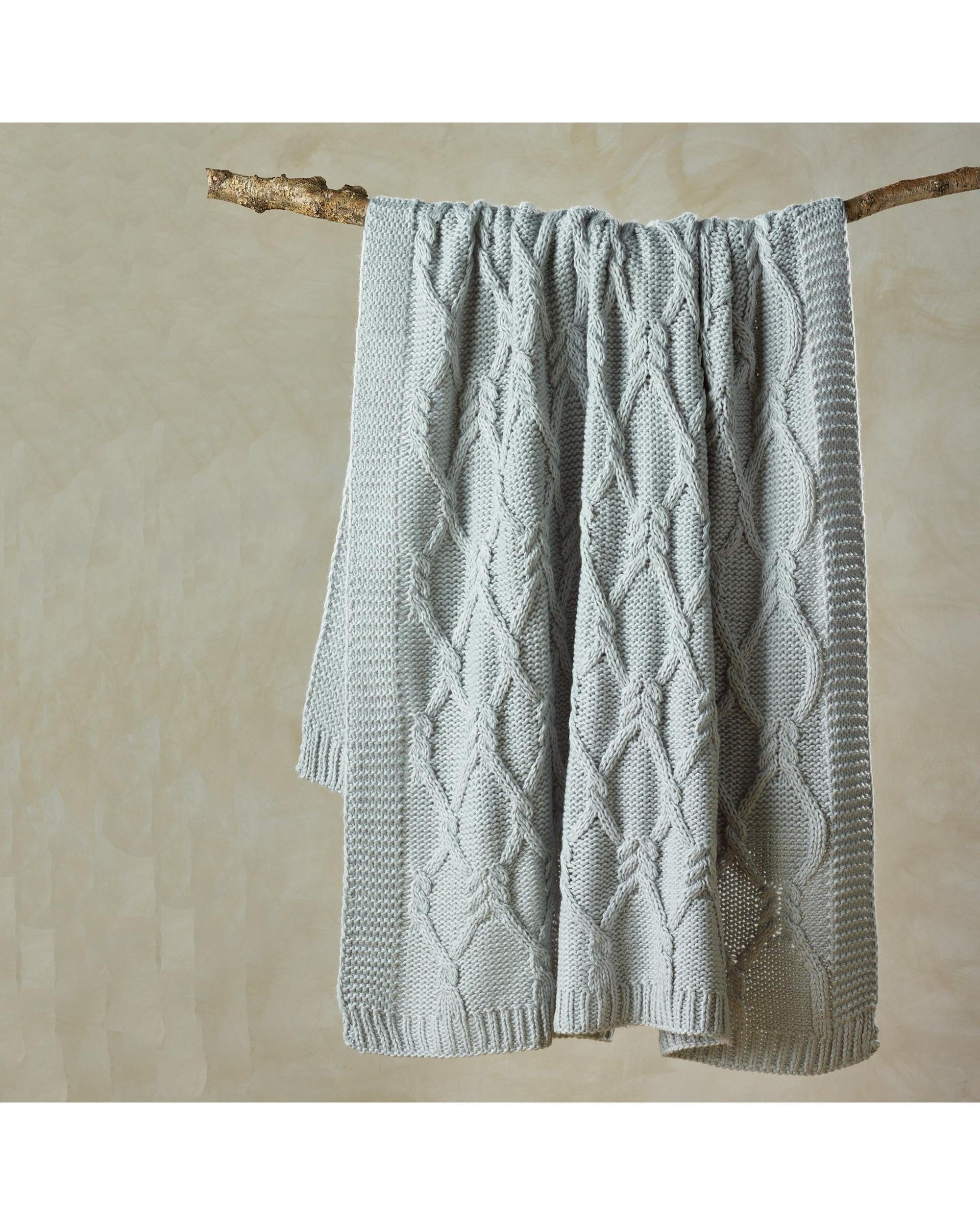 Bianca Bedding Blanket Bianca Bedding JOHNSON THROW RUG SILVER