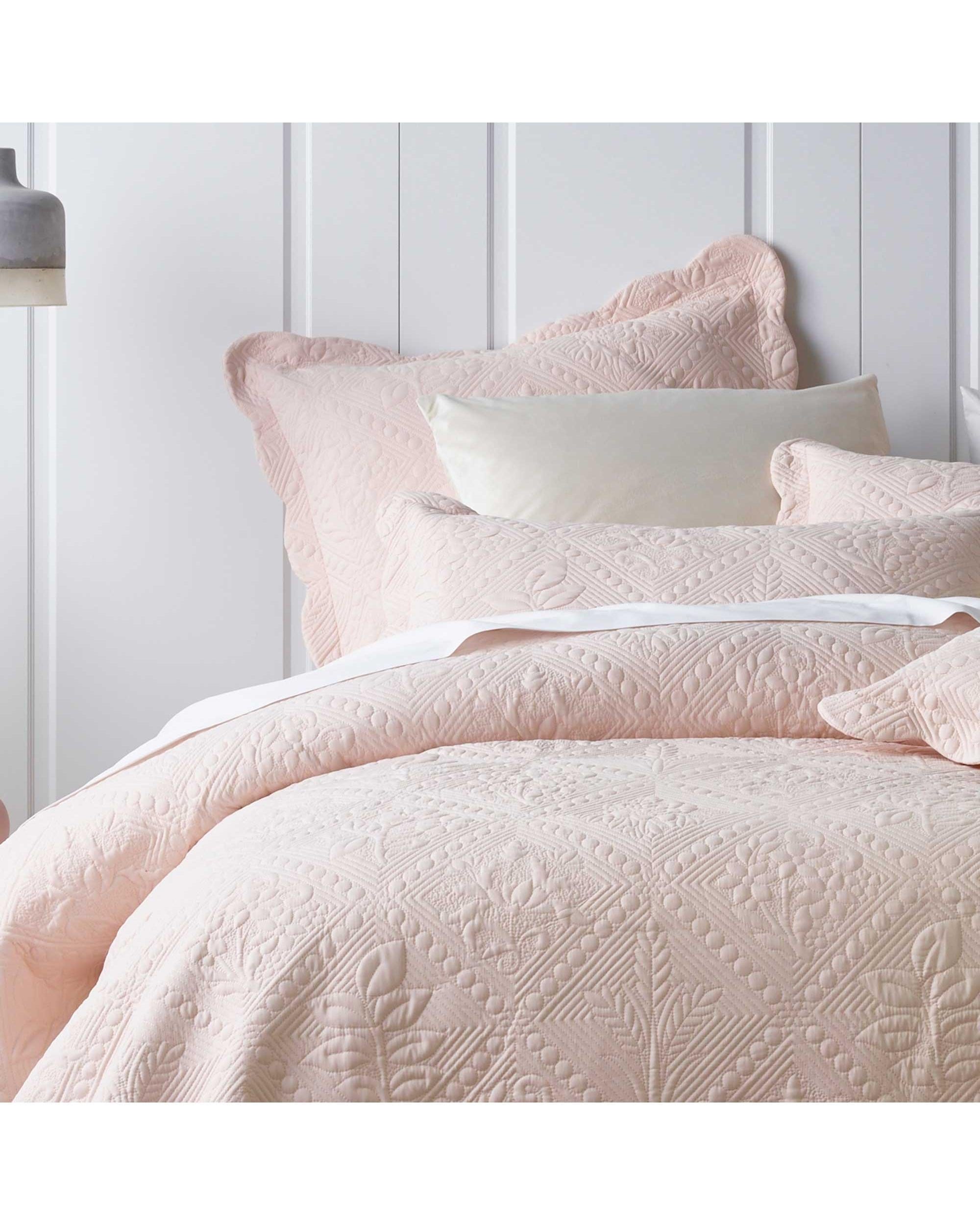 Bianca Bedding Comforter Bianca Bedding LUCINDA BEDSPREAD SET SOFT BLUSH