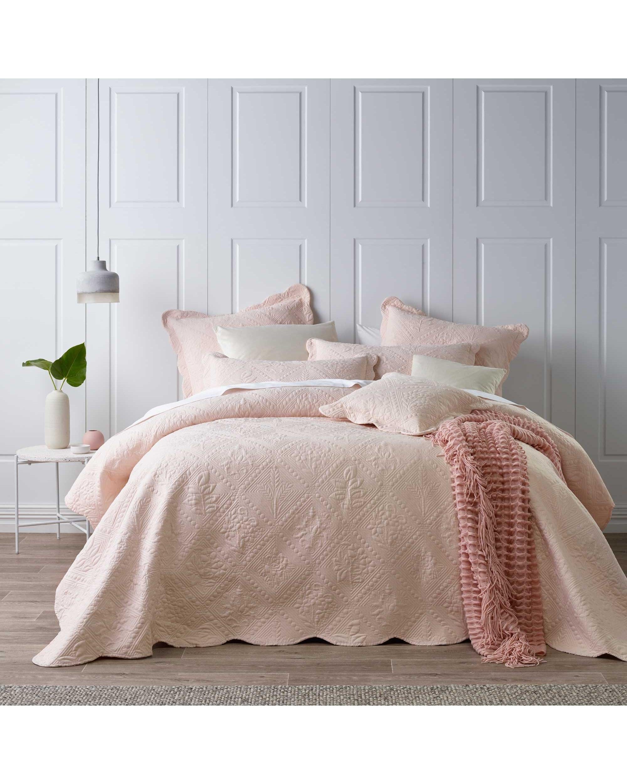 Bianca Bedding Comforter Bianca Bedding LUCINDA BEDSPREAD SET SOFT BLUSH