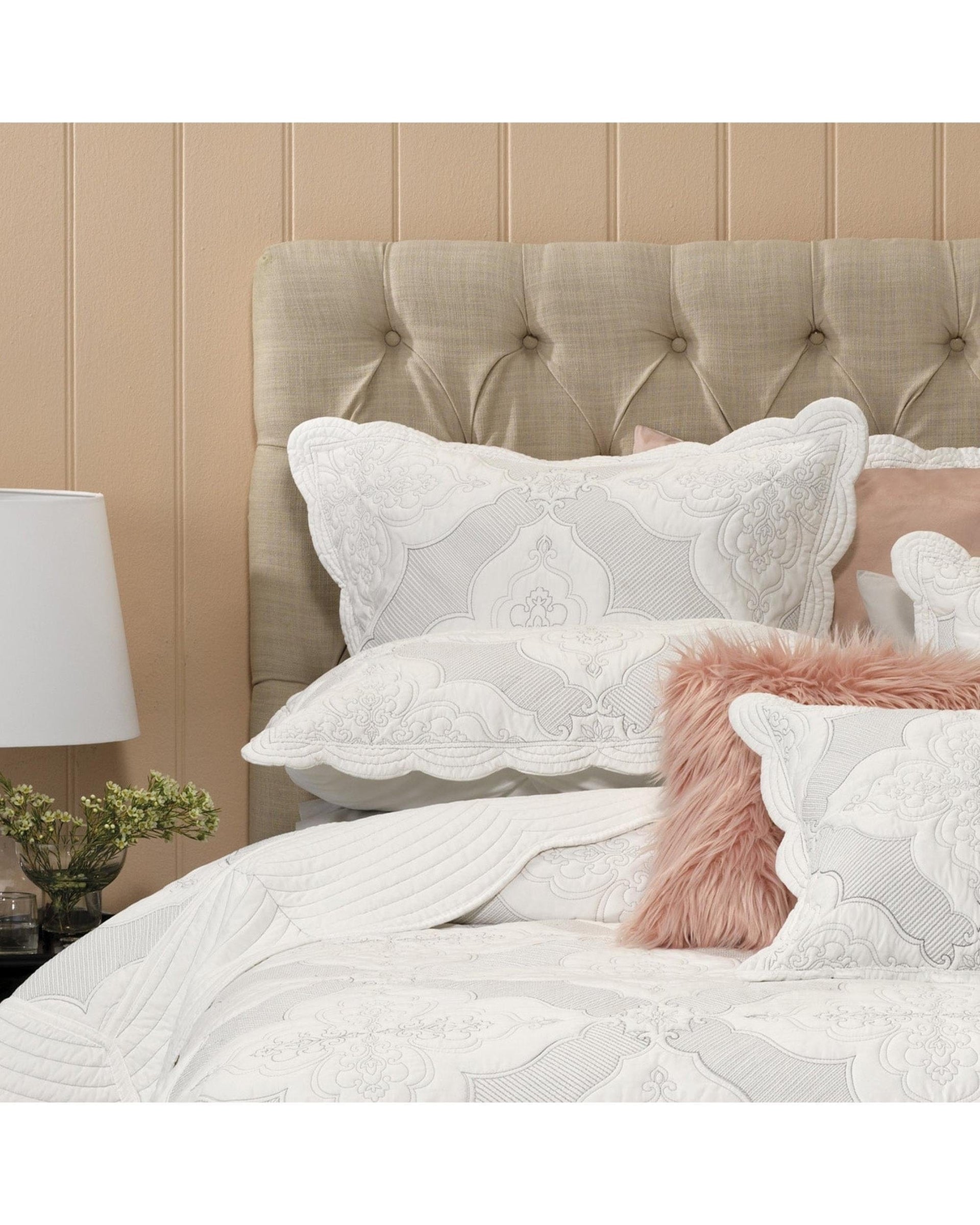 Bianca Bedding Comforter Bianca Bedding MADISON BEDSPREAD SET WHITE