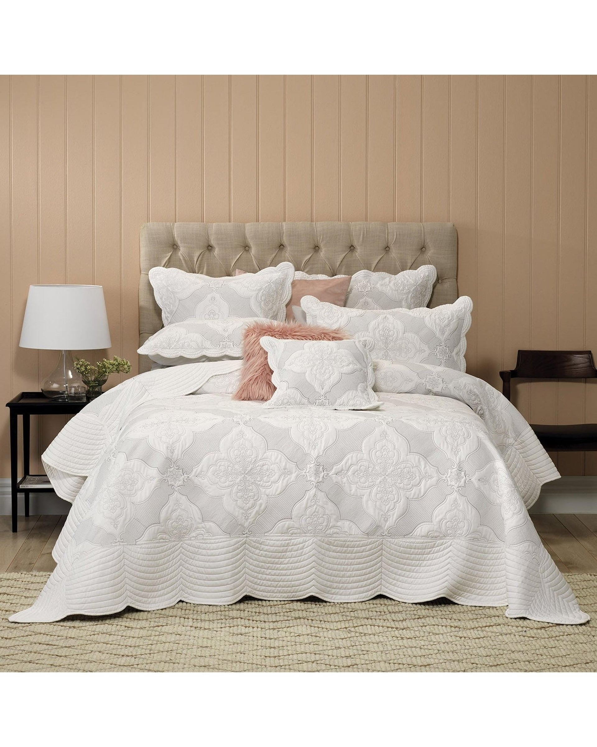 Bianca Bedding Comforter Bianca Bedding MADISON BEDSPREAD SET WHITE
