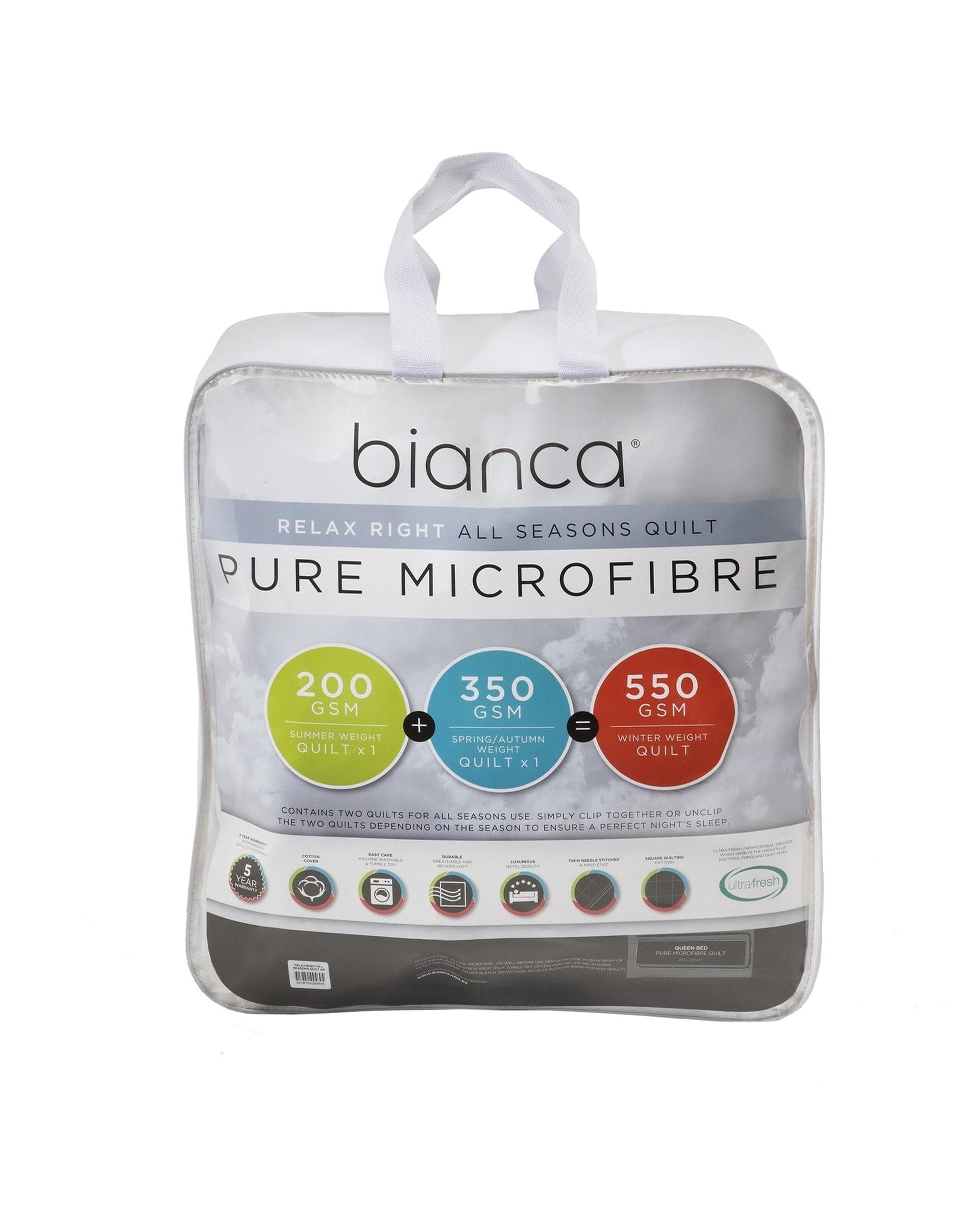 Bianca Bedding Duvet/Quilt Bianca Bedding RELAX RIGHT PURE MICROFIBRE ALL SEASONS QUILT