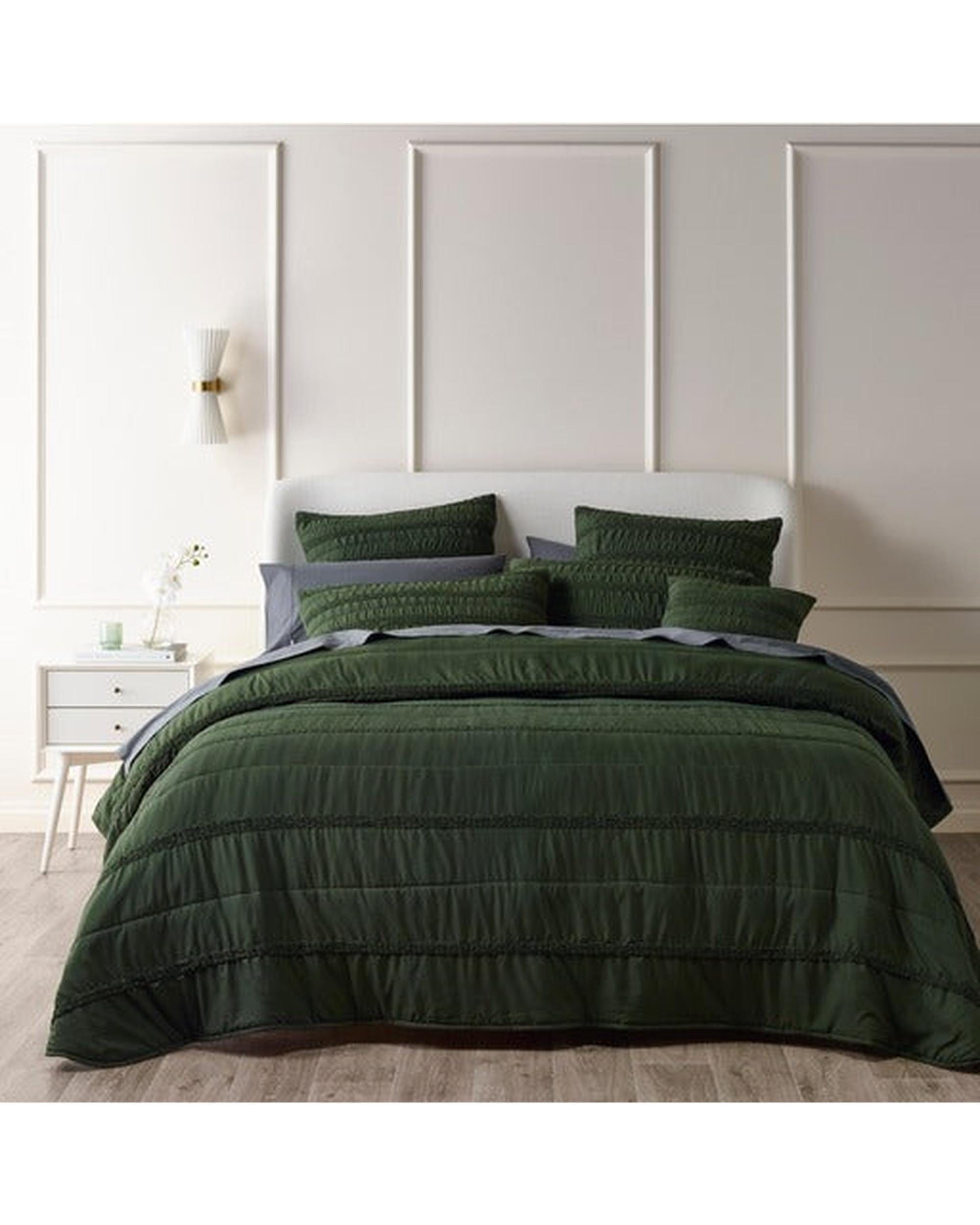 Bianca Bedding Comforter Bianca Bedding Vienna Green Polyester Bedspread Set