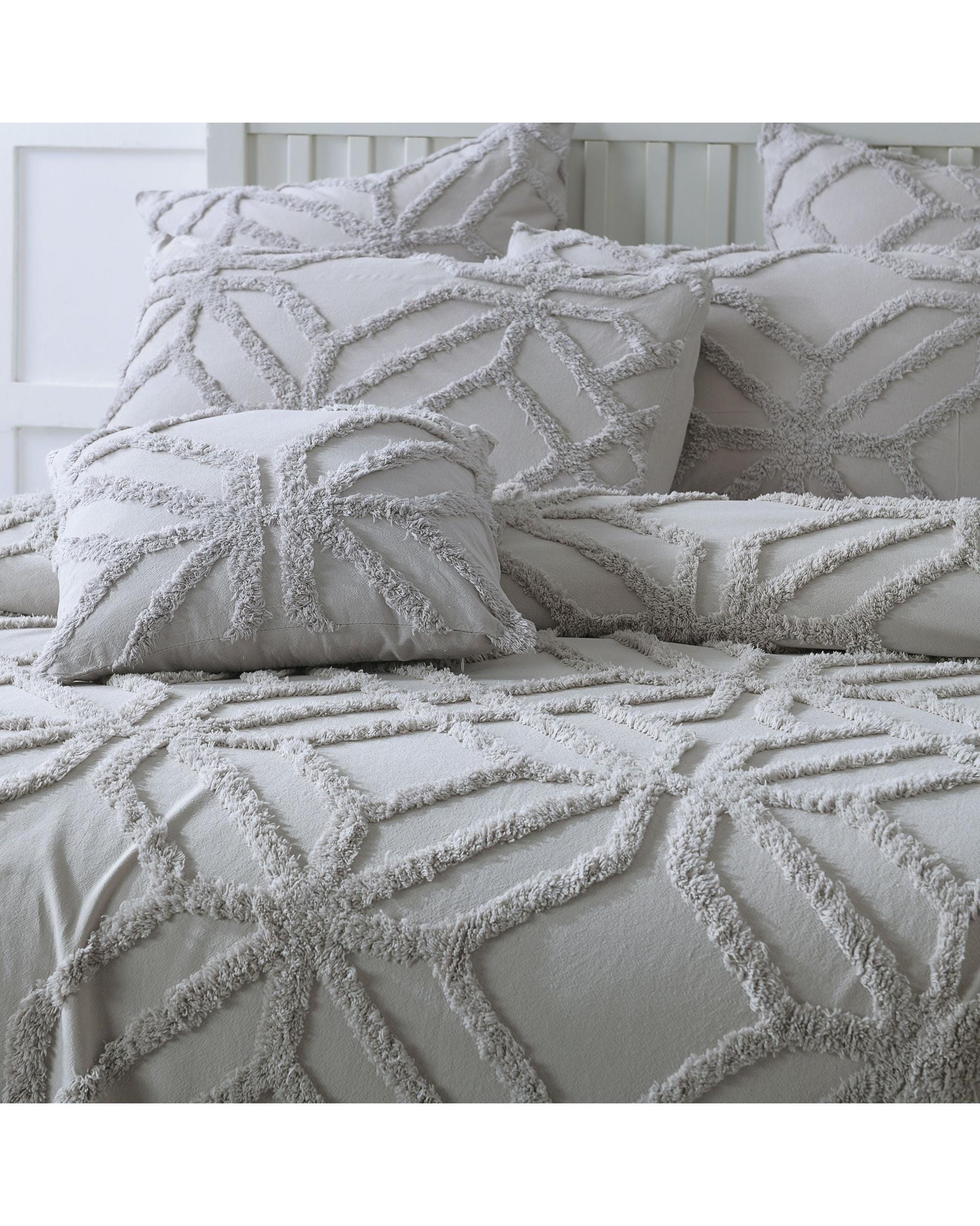Bianca Bedding Coverlet Bianca Bedding WILLOW COVERLET SET SILVER