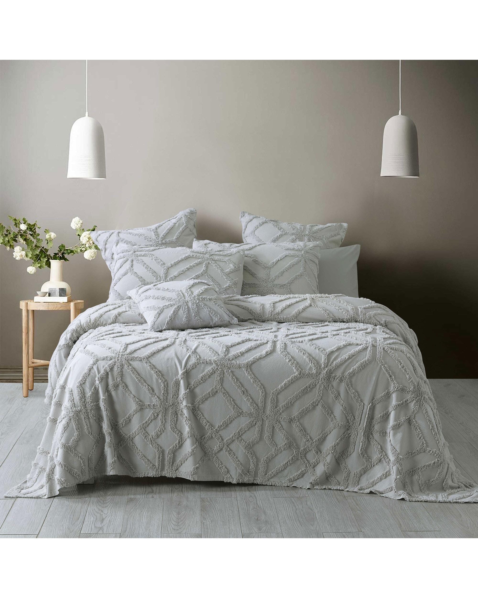 Bianca Bedding Coverlet Bianca Bedding WILLOW COVERLET SET SILVER