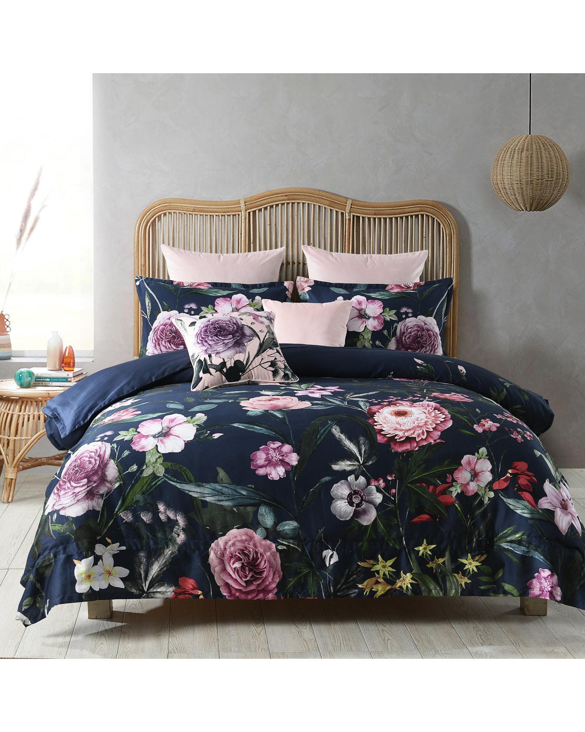 Bianca Bedding Quilt Cover Bianca Bedding ZINNIA QUILT COVER SET NAVY