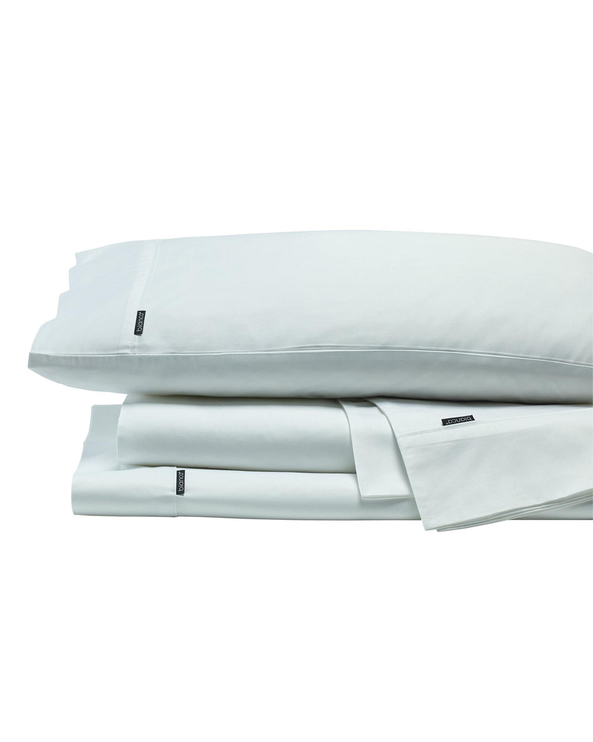 Bianca Bedding Bed Sheets Bianca KINGSTON 500 THREAD COUNT COTTON SATEEN SHEET SETS WHITE
