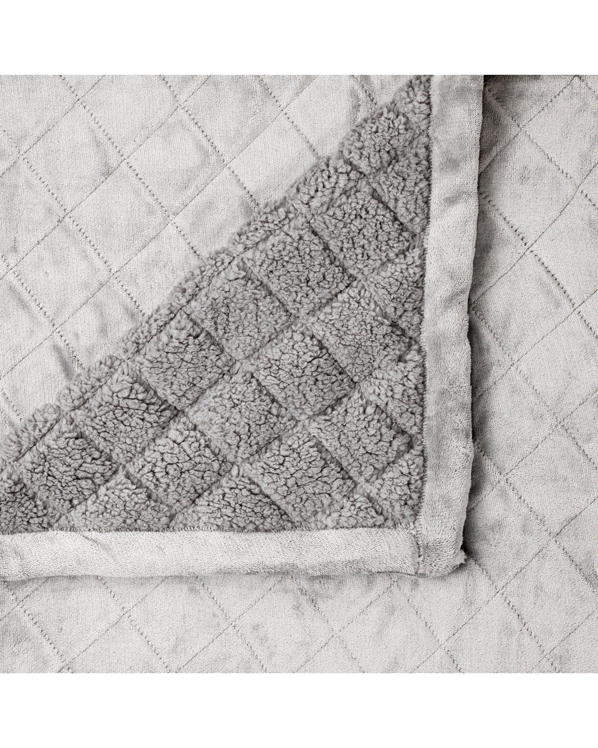 Bianca Bedding Blanket Bianca MANSFIELD ULTRA SOFT VELVET BLANKET 480GSM Aluminium