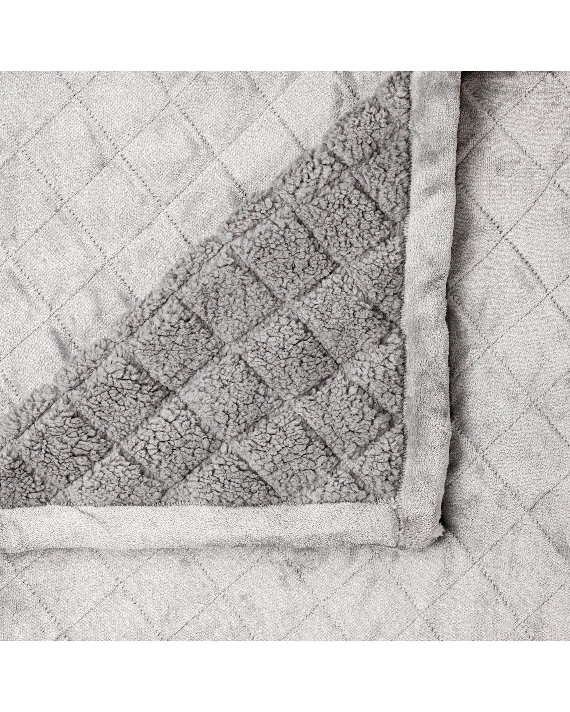 Bianca Bedding Blanket Bianca MANSFIELD ULTRA SOFT VELVET BLANKET 480GSM Aluminium