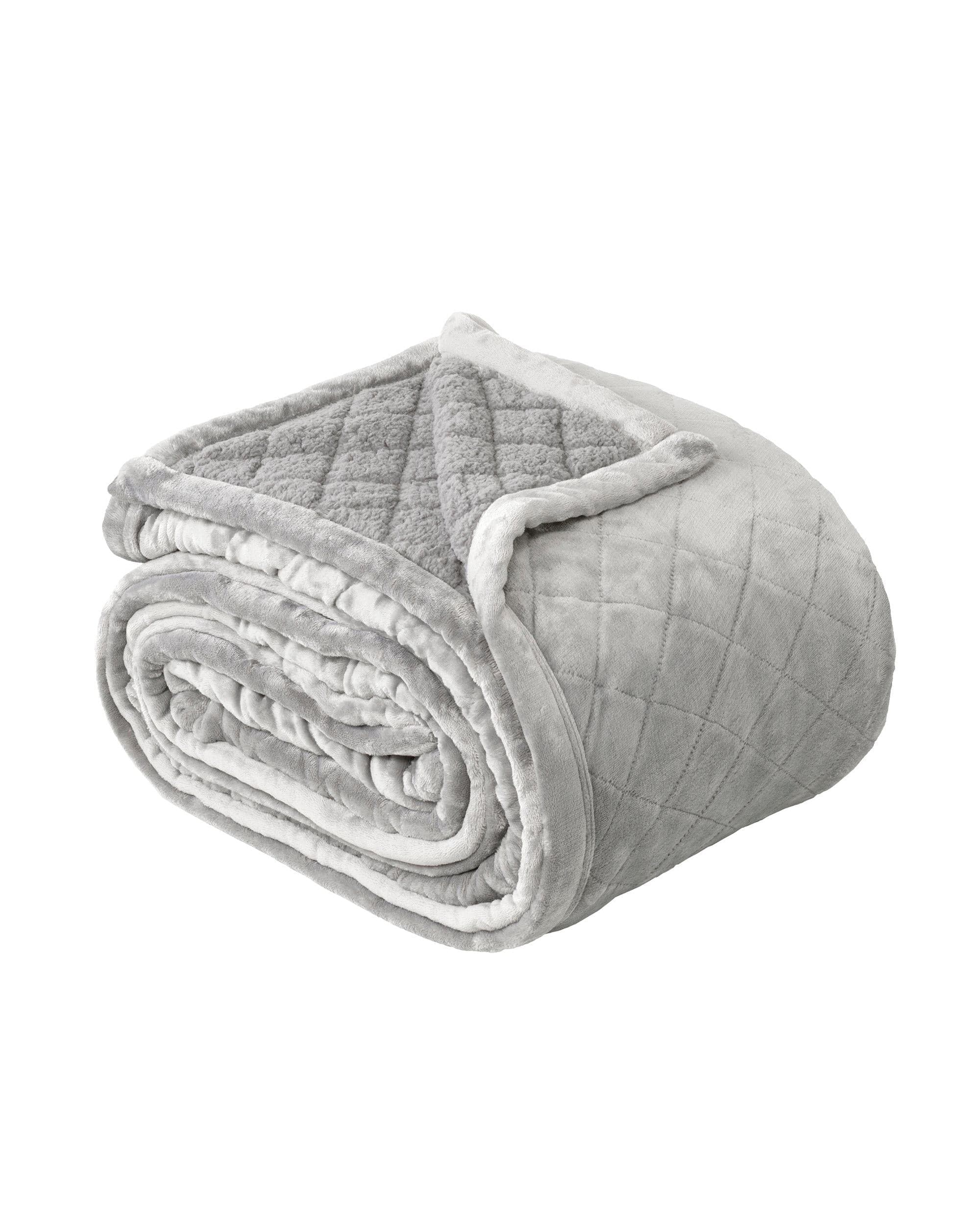 Bianca Bedding Blanket Bianca MANSFIELD ULTRA SOFT VELVET BLANKET 480GSM Aluminium