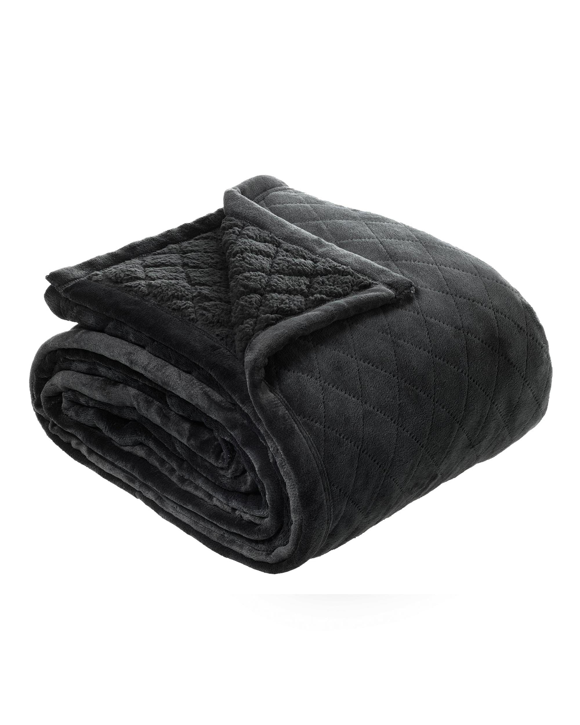 Bianca Bedding Blanket Bianca MANSFIELD ULTRA SOFT VELVET BLANKET 480GSM  Charcoal
