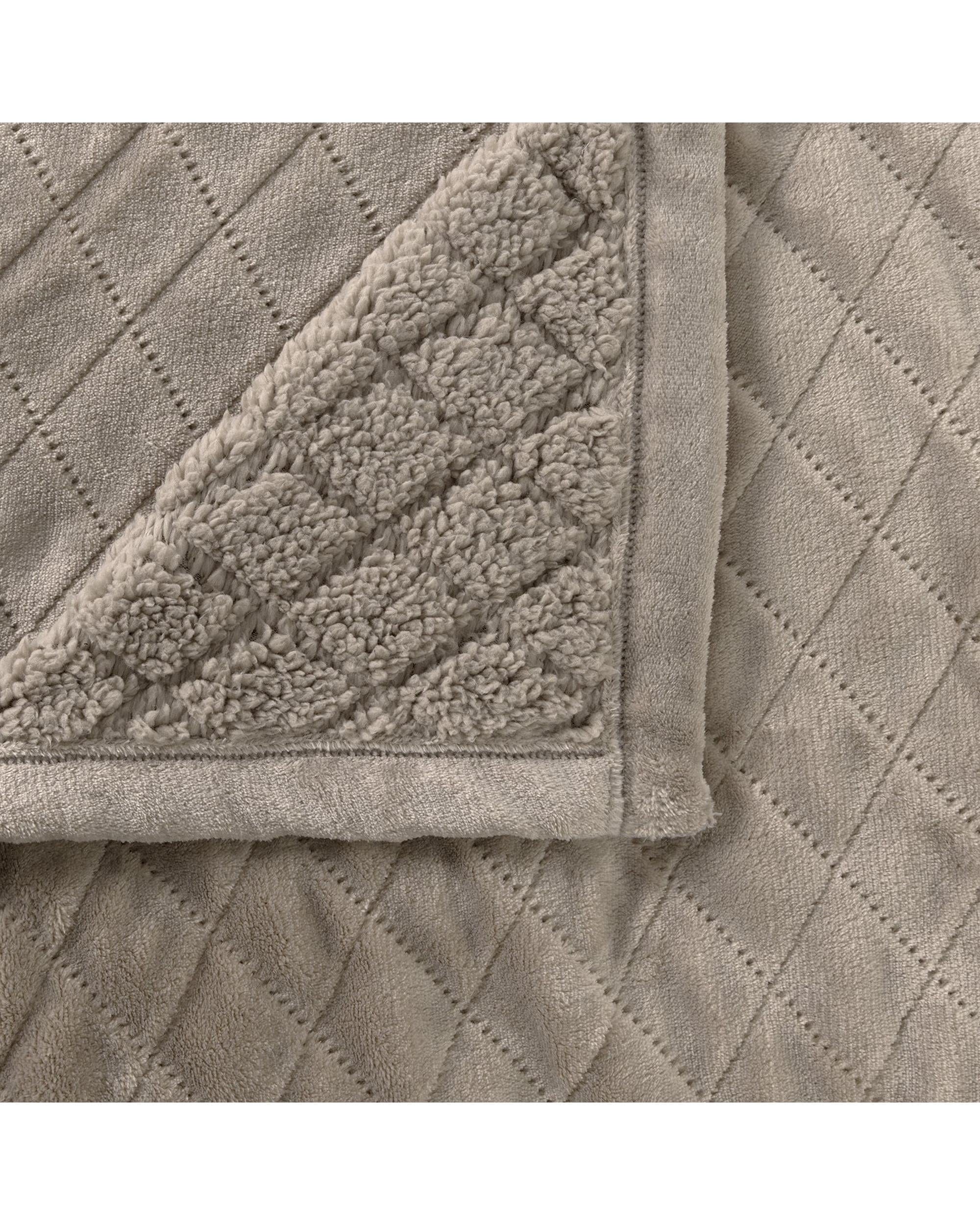 Bianca Bedding Blanket Bianca MANSFIELD ULTRA SOFT VELVET BLANKET 480GSM  Silver Grey
