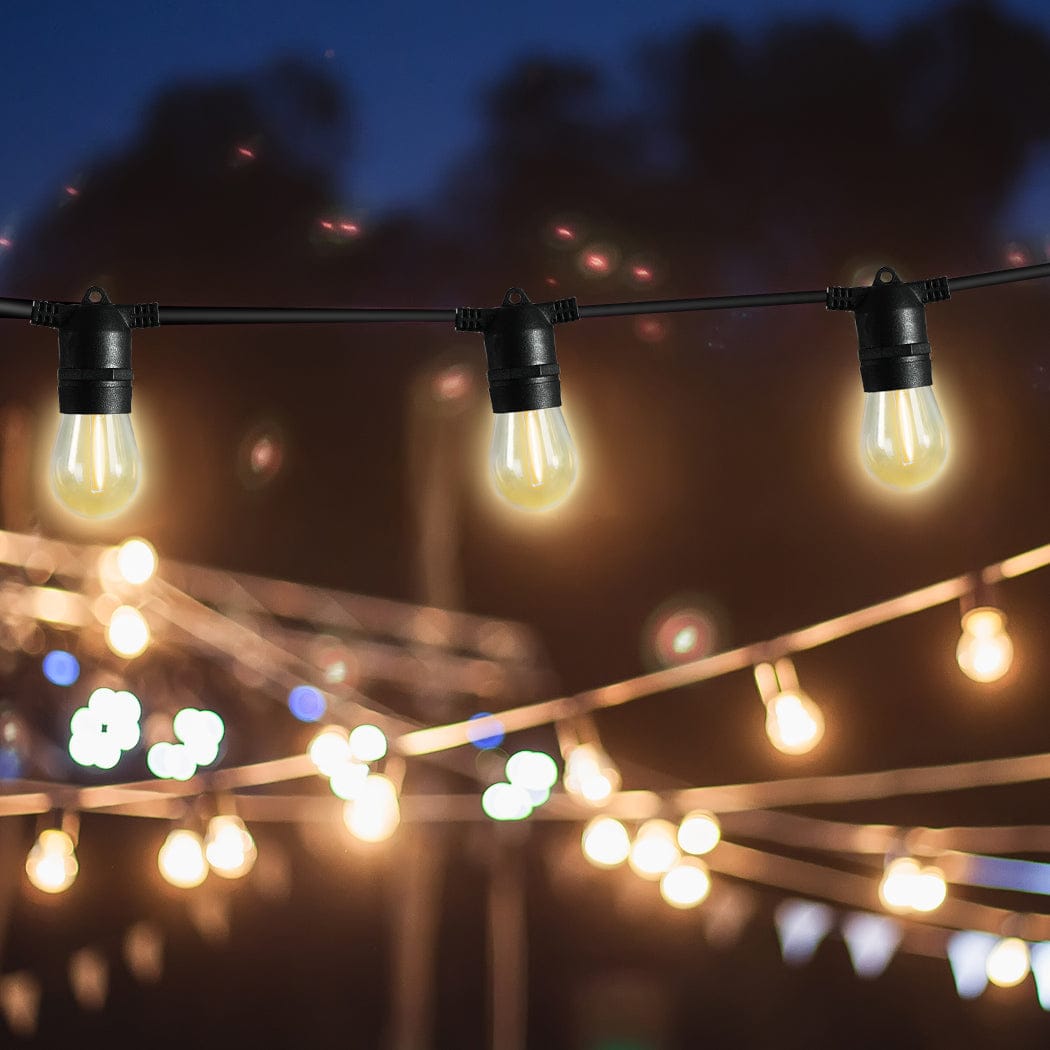 Big Bedding Australia Lamp 17m Festoon String Lights Solar Powered Xmas Party Waterproof outdoor