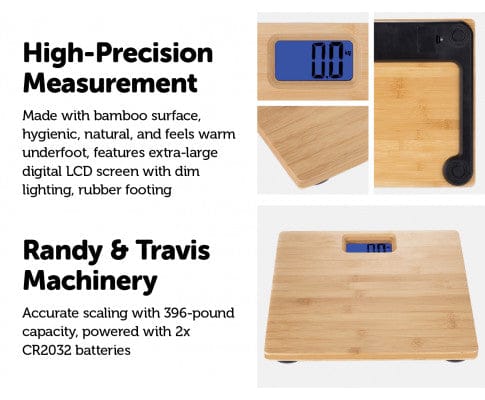 Big Bedding Australia Bathroom Accessories 180KG Bamboo Natural Personal Digital Bathroom Scale