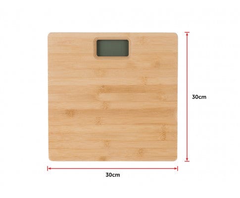 Big Bedding Australia Bathroom Accessories 180KG Bamboo Natural Personal Digital Bathroom Scale