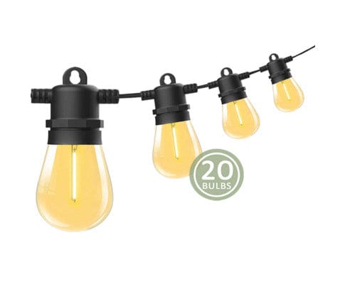 Big Bedding Australia Lamp 20 Bulbs 23M Festoon String Lights LED Waterproof Outdoor Christmas Party