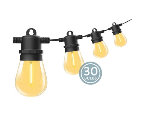 Big Bedding Australia Lamp 20 Bulbs 23M Festoon String Lights LED Waterproof Outdoor Christmas Party