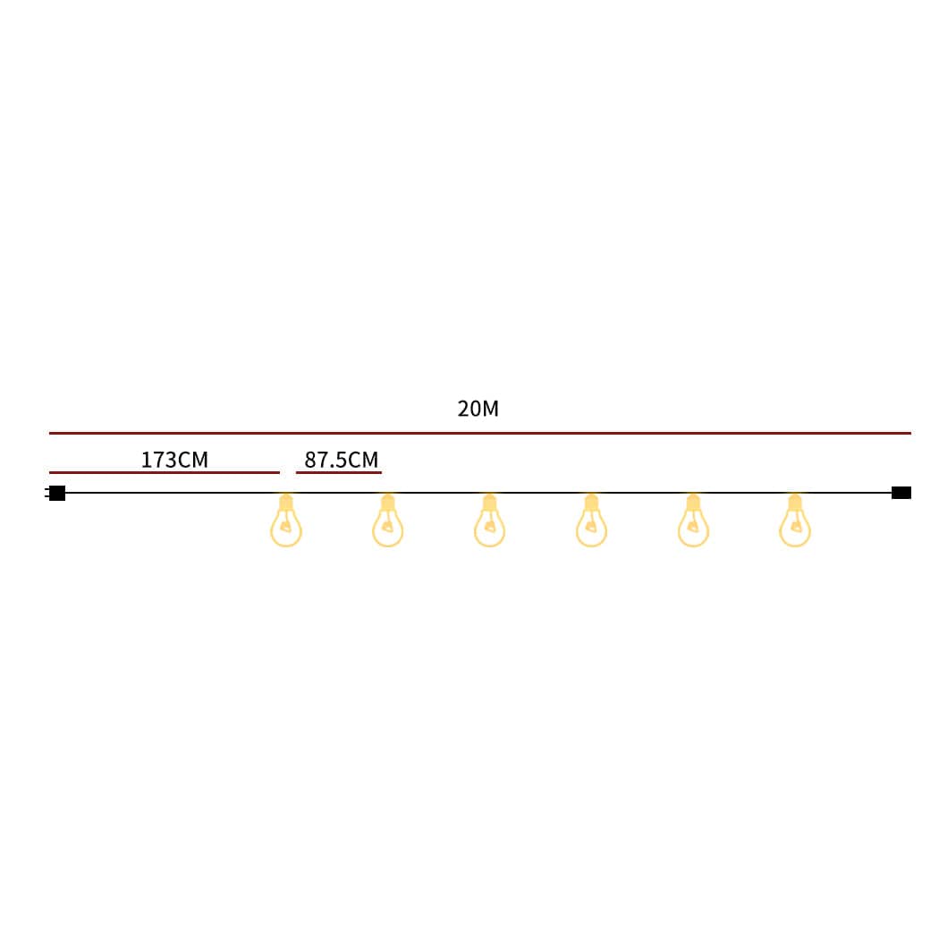 Big Bedding Australia Lamp 20M Festoon String Lights Kits Christmas Wedding Party Waterproof Indoor/Outdoor