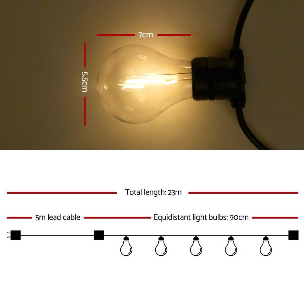 Big Bedding Australia Lamp 23m LED Festoon String Lights 20 Bulbs Kits Wedding Party Christmas A19