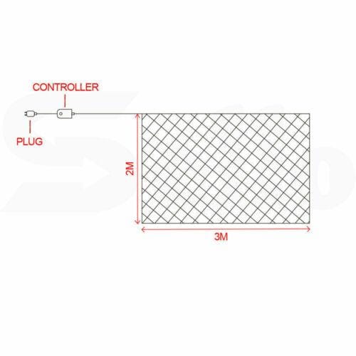 Big Bedding Australia Lamp 320LED Fairy Lights Net Mesh Curtain Cool White