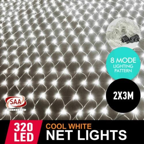 Big Bedding Australia Lamp 320LED Fairy Lights Net Mesh Curtain Multi Colour