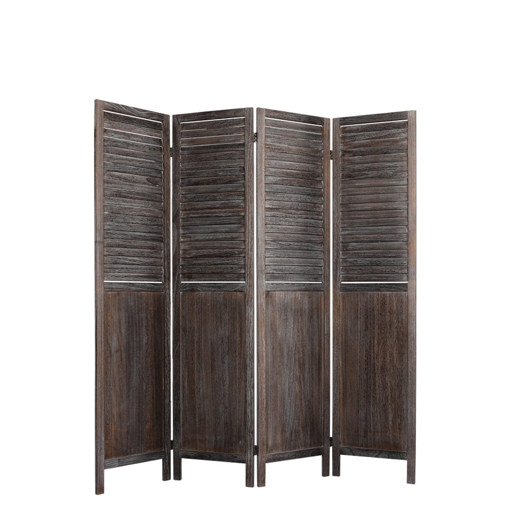 Big Bedding Australia Room Divider 4 Panel Room Divider Folding Screen Privacy Dividers Stand Wood Brown