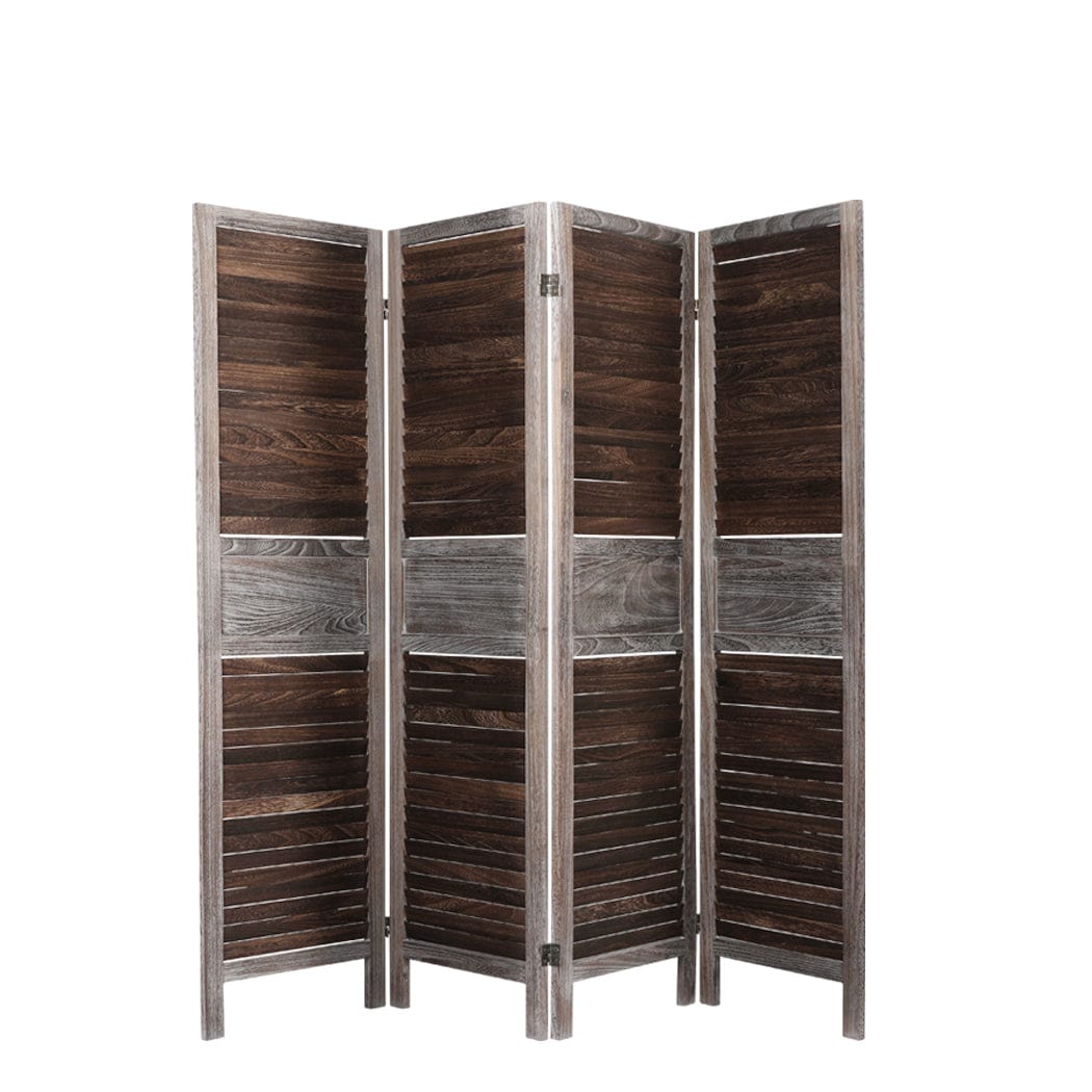 Big Bedding Australia Room Divider 4 Panel Room Divider Folding Screen Privacy Dividers Stand Wood Brown