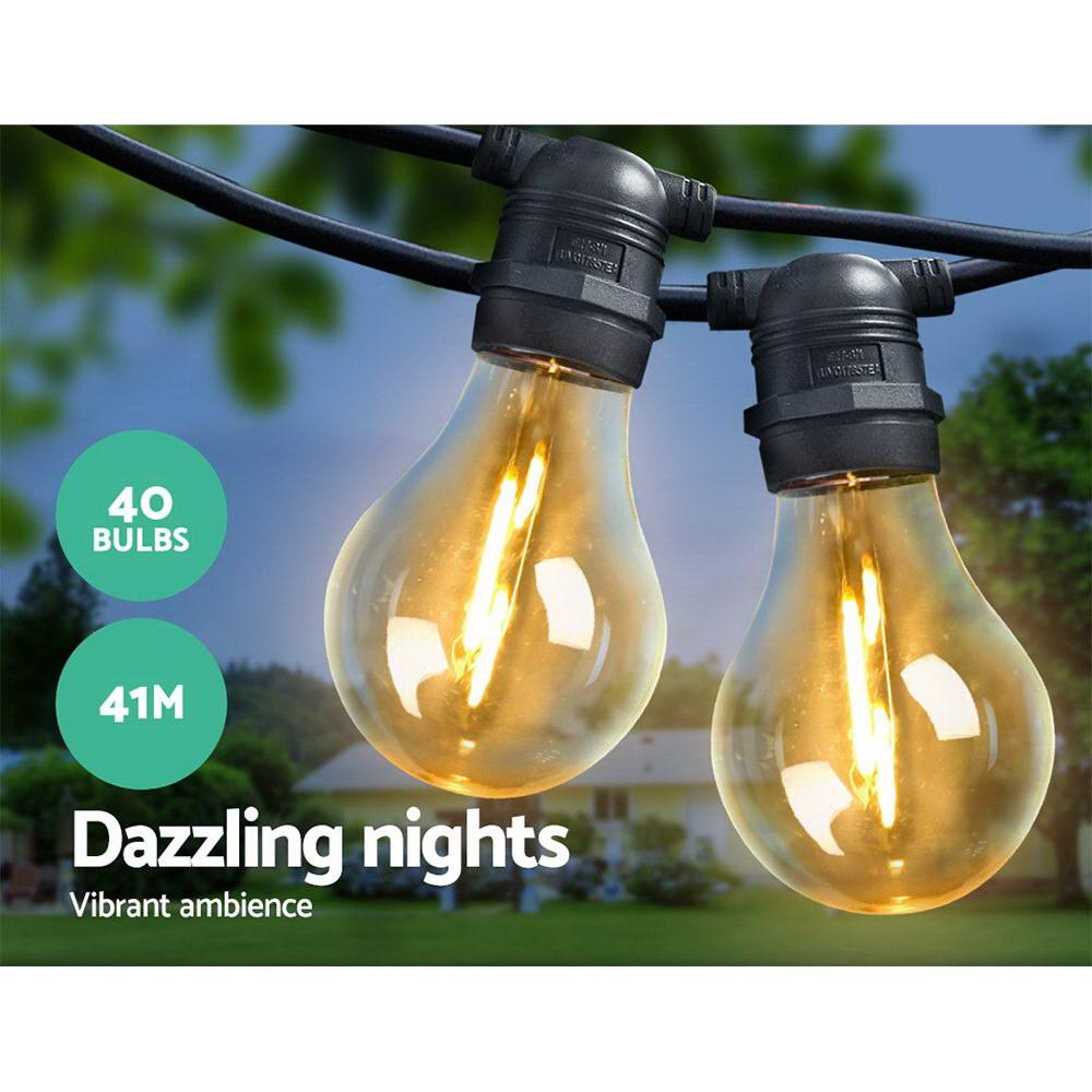 Big Bedding Australia Lamp 41m LED Festoon String Lights 40 Bulbs Kits Wedding Party Christmas A19