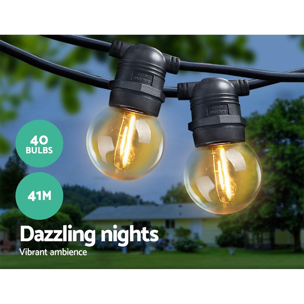 Big Bedding Australia Lamp 41m LED Festoon String Lights 40 Bulbs Kits Wedding Party Christmas G45